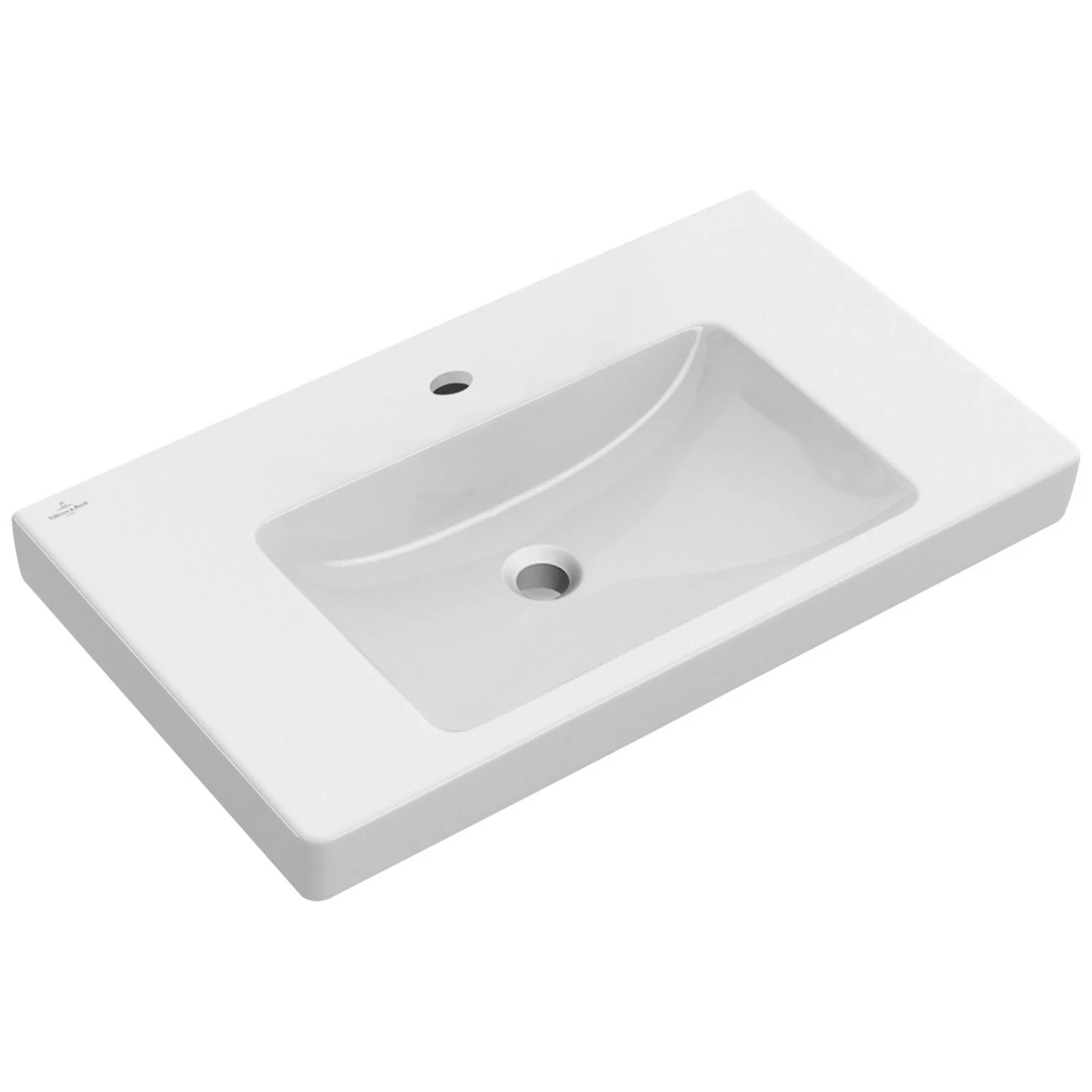 Biała umywalka z widokiem z boku, Villeroy & Boch