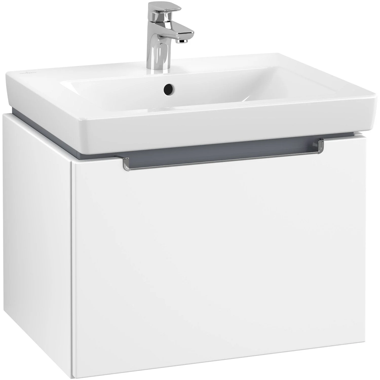 Villeroy & Boch Subway 2.0 Waschtischunterschrank 58,7 cm, Griff chromfarbig glänzend, 1 Auszug Bild 2