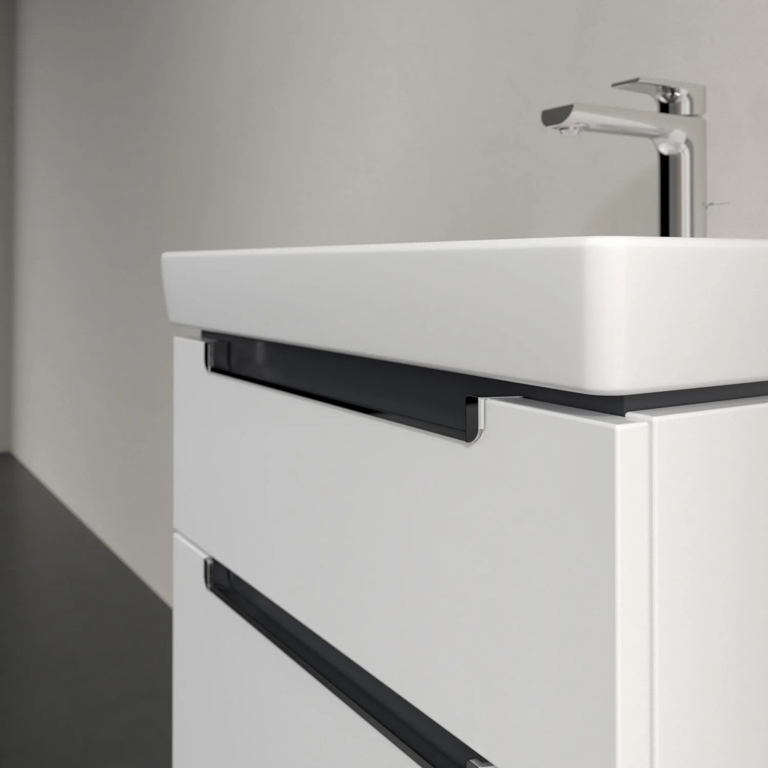 Villeroy & Boch Subway 2.0 Waschtischunterschrank XXL 58,7 cm, Griffe chromfarbig glänzend, 2 Auszüge Bild 6