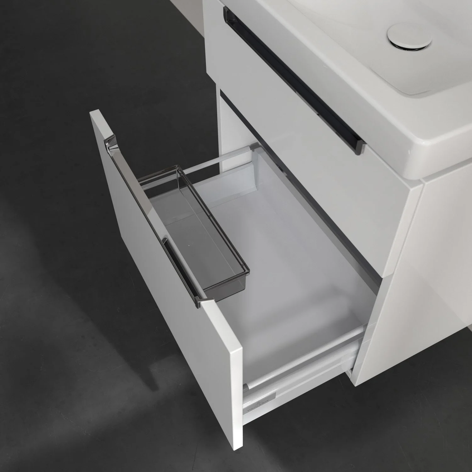 Villeroy & Boch Subway 2.0 Waschtischunterschrank XXL 58,7 cm, Griffe chromfarbig glänzend, 2 Auszüge Bild 7