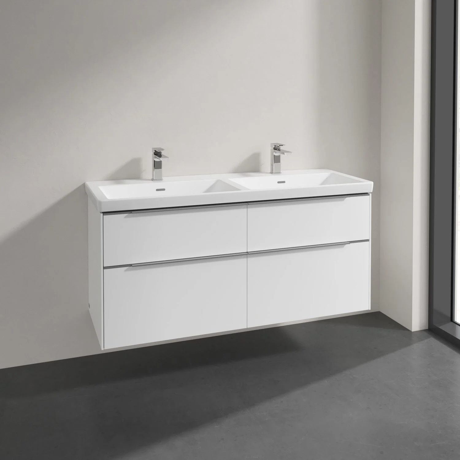 Villeroy & Boch Subway 3.0 Badmöbel-Set 130 cm, 4 Auszüge, Doppelwaschtisch