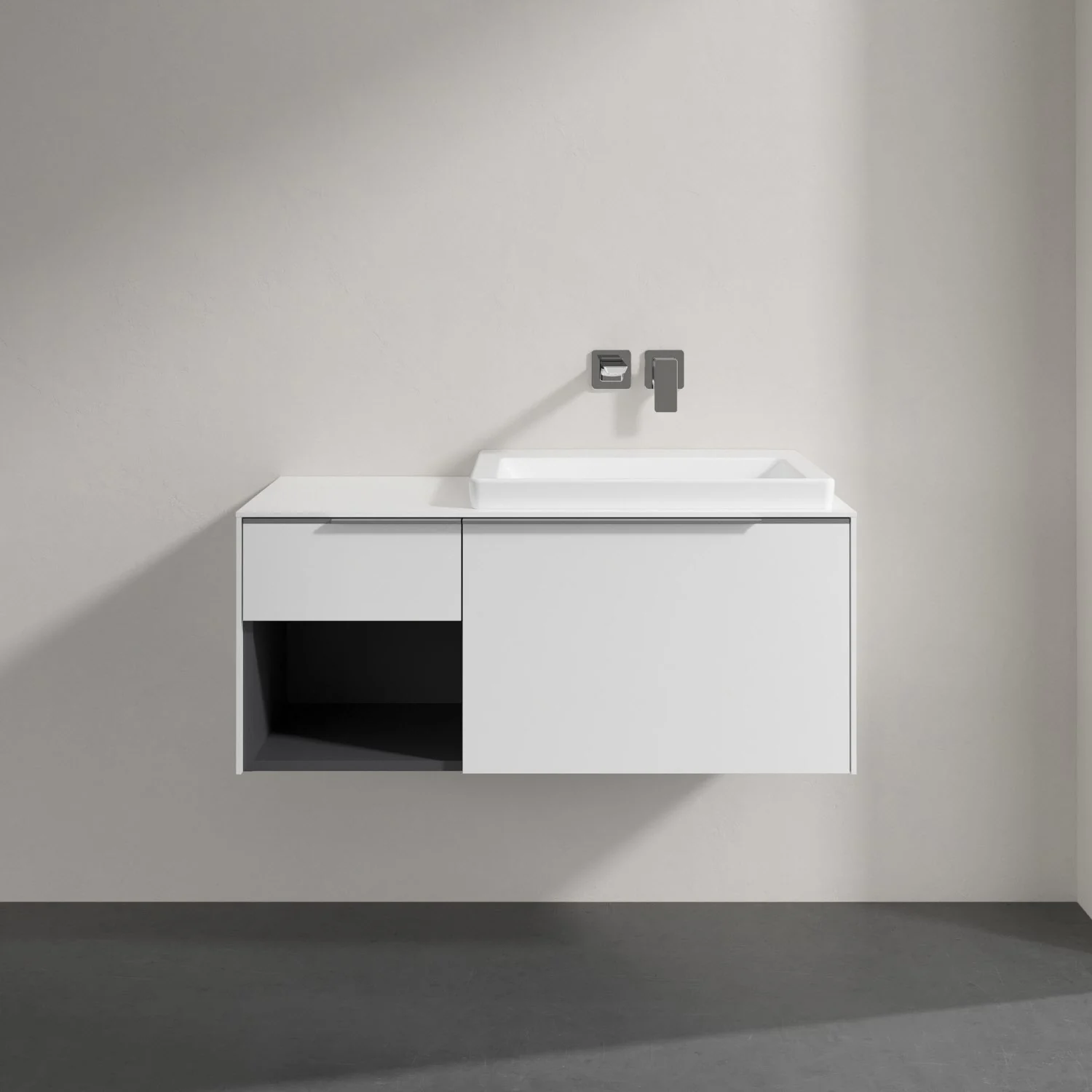 Umywalka z szafką w nowoczesnej łazience, Villeroy & Boch