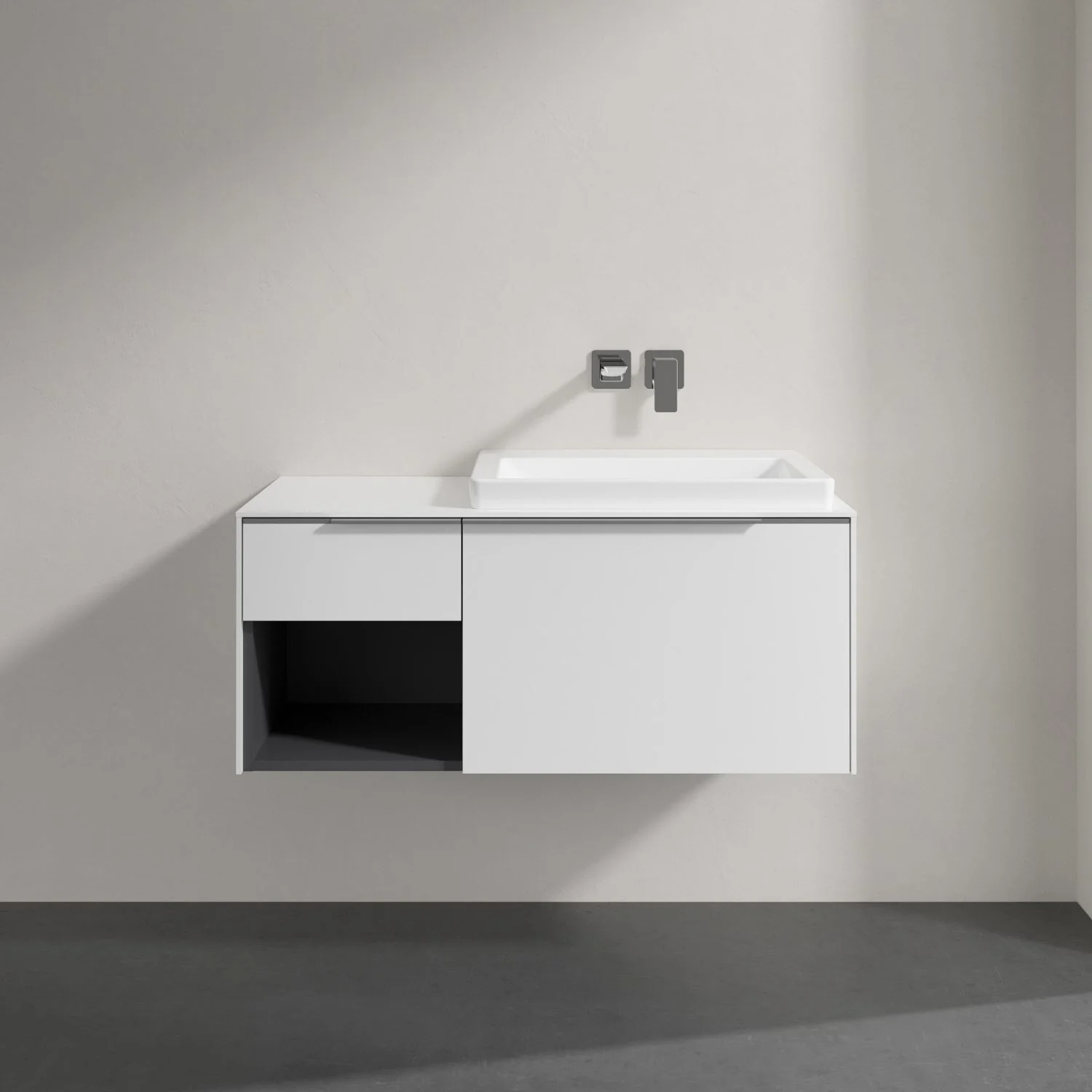 Umywalka z szafką w nowoczesnej łazience, Villeroy & Boch