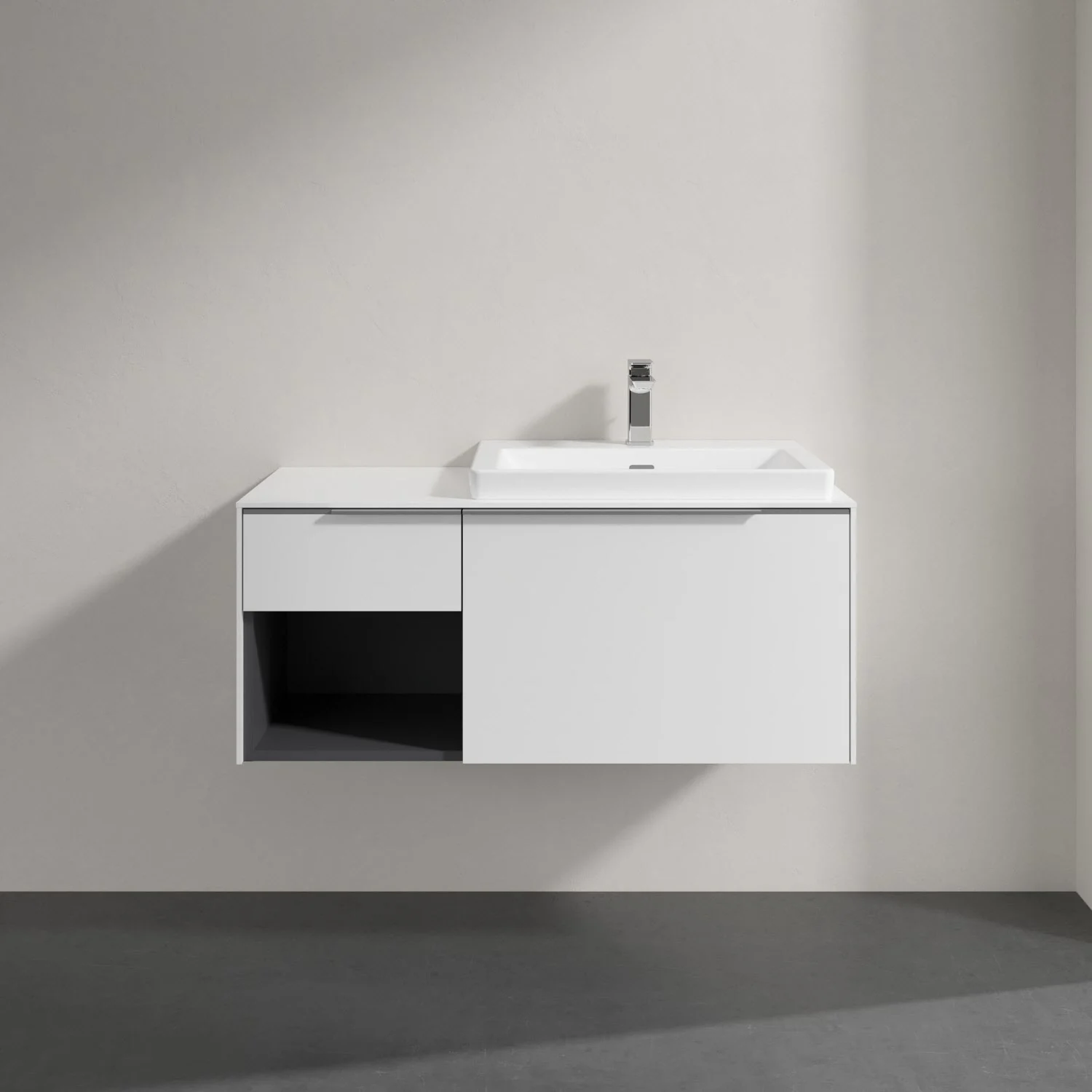Umywalka z szafką w nowoczesnej łazience, Villeroy & Boch