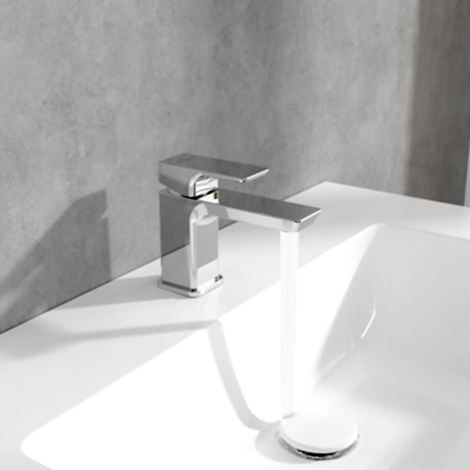 Chromowana bateria z bieżącą wodą w łazience, Villeroy & Boch