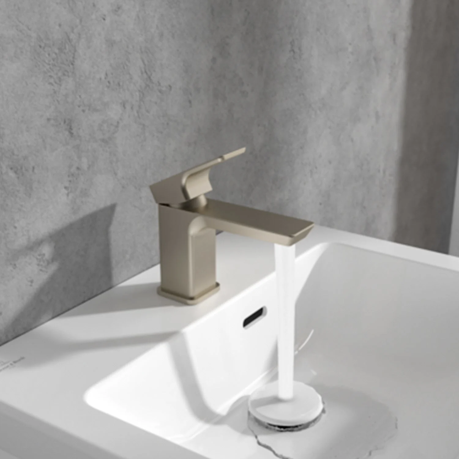 Beżowy kran z bieżącą wodą w łazience, Villeroy & Boch