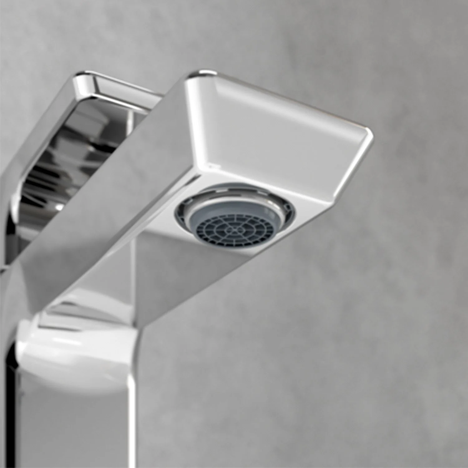 Zbliżenie chromowanego kranu, Villeroy & Boch