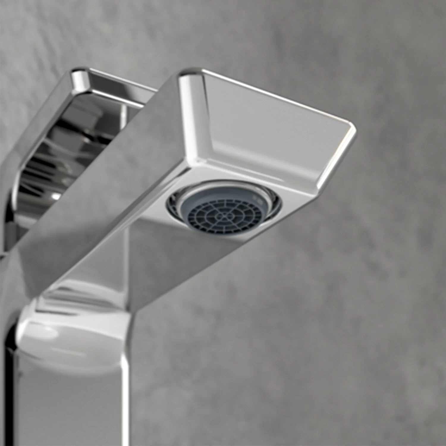 Zbliżenie chromowanego kranu, Villeroy & Boch