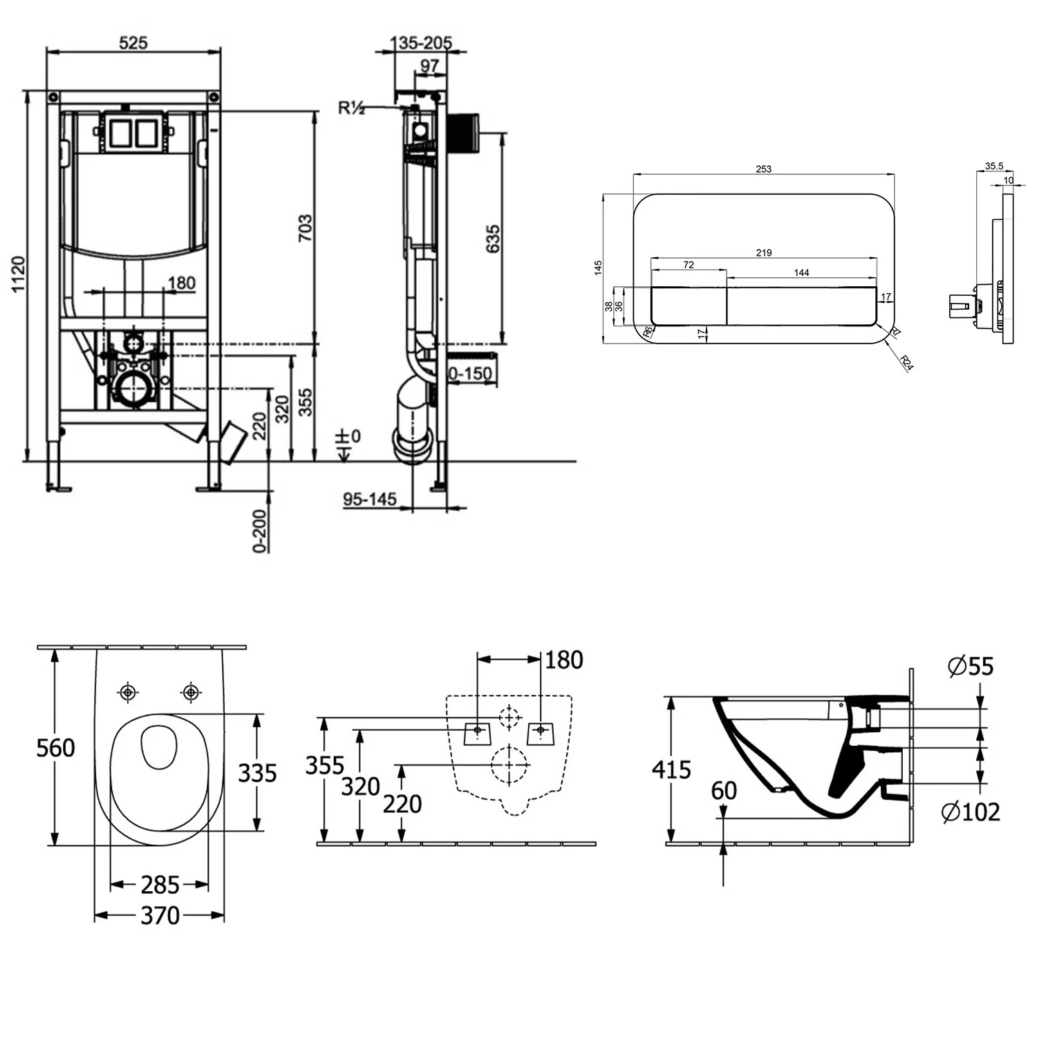 Villeroy & Boch Subway 3.0 WC-Set mit Vorwandelement und Betätigungsplatte Bild 5