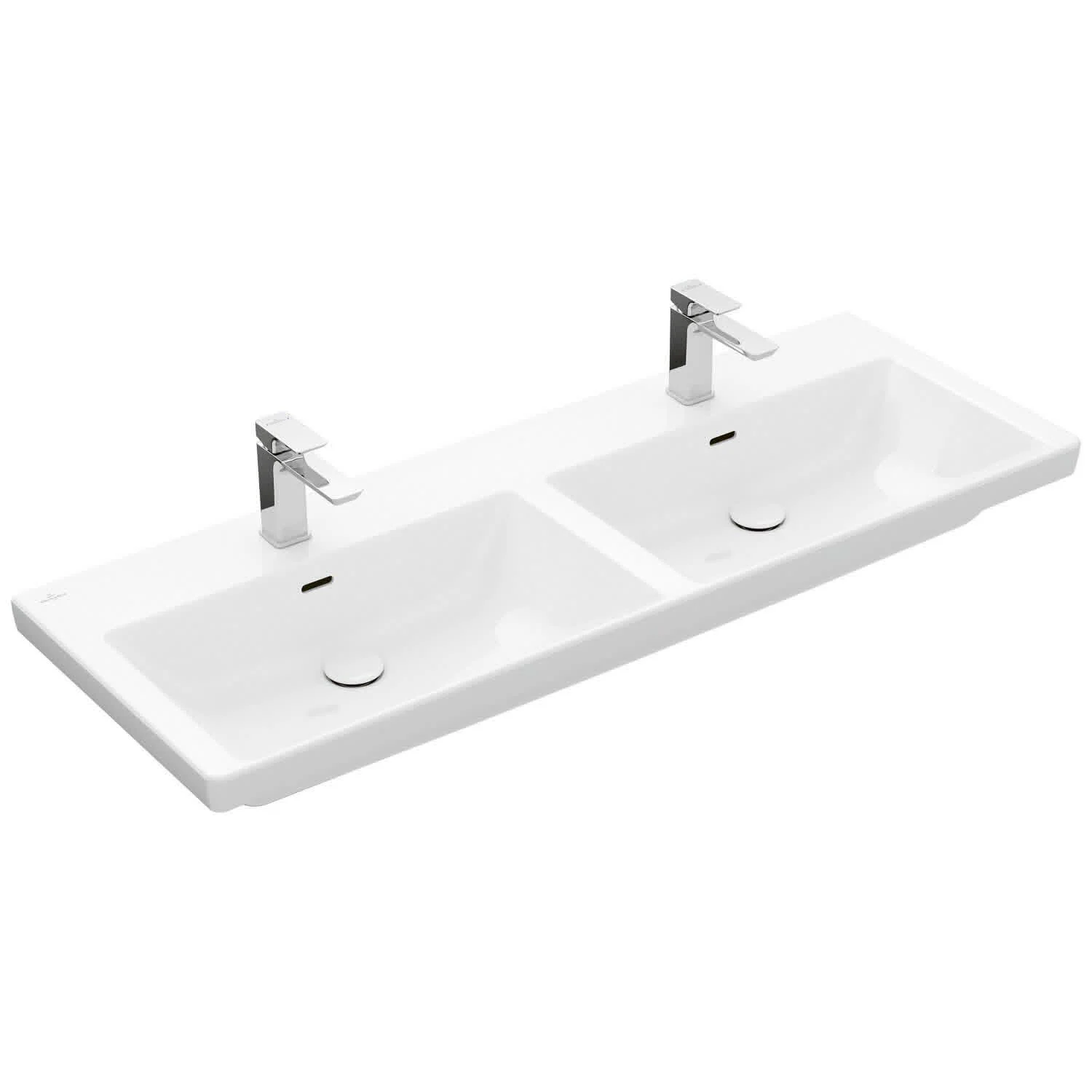 Villeroy & Boch Subway 3.0 Schrank-Doppelwaschtisch 130 cm, mit 2 Hahnlöchern, mit Überlauf Bild 2