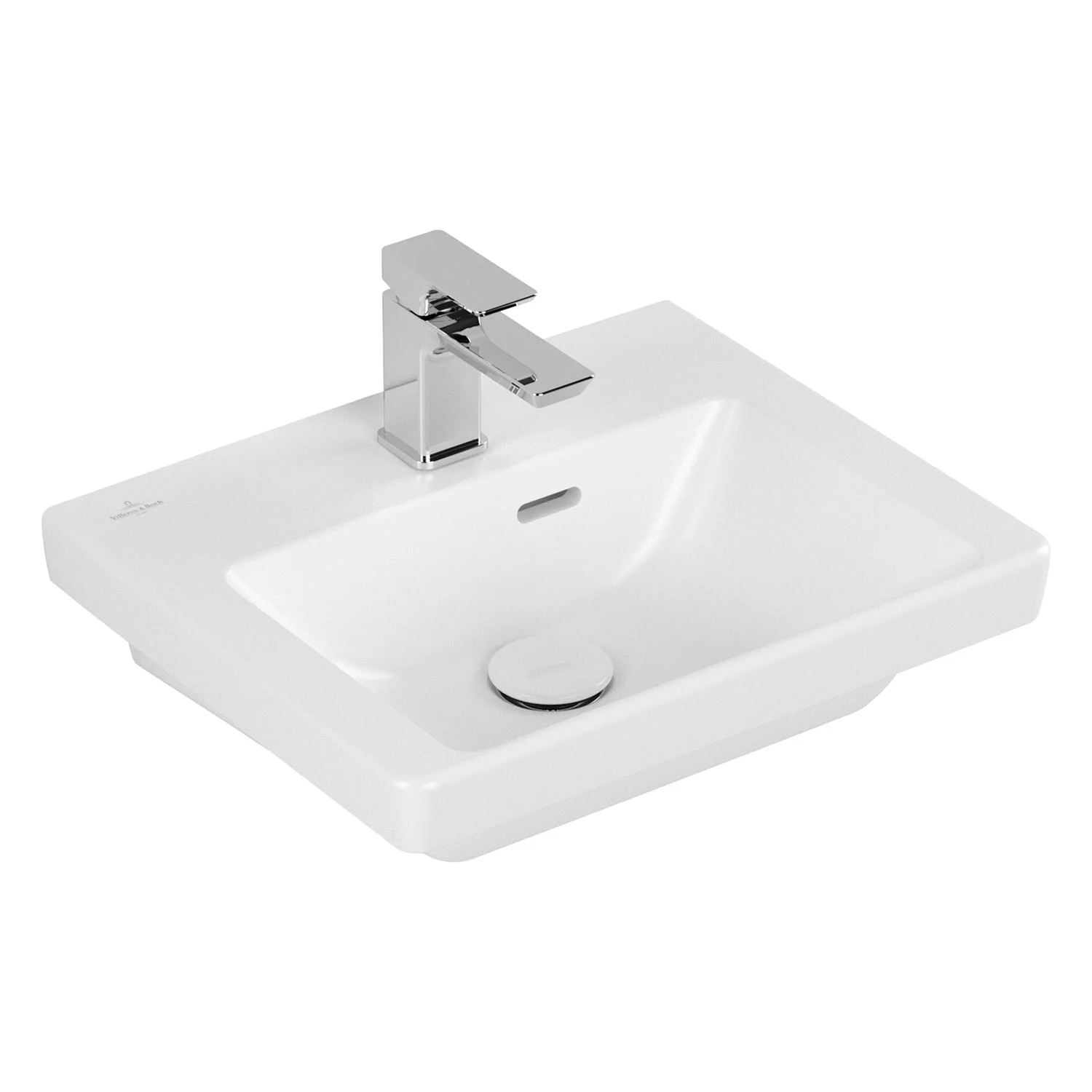 Villeroy & Boch Subway 3.0 Handwaschbecken 45 cm, für Möbelmontage, mit 1 Hahnloch, mit Überlauf Bild 2