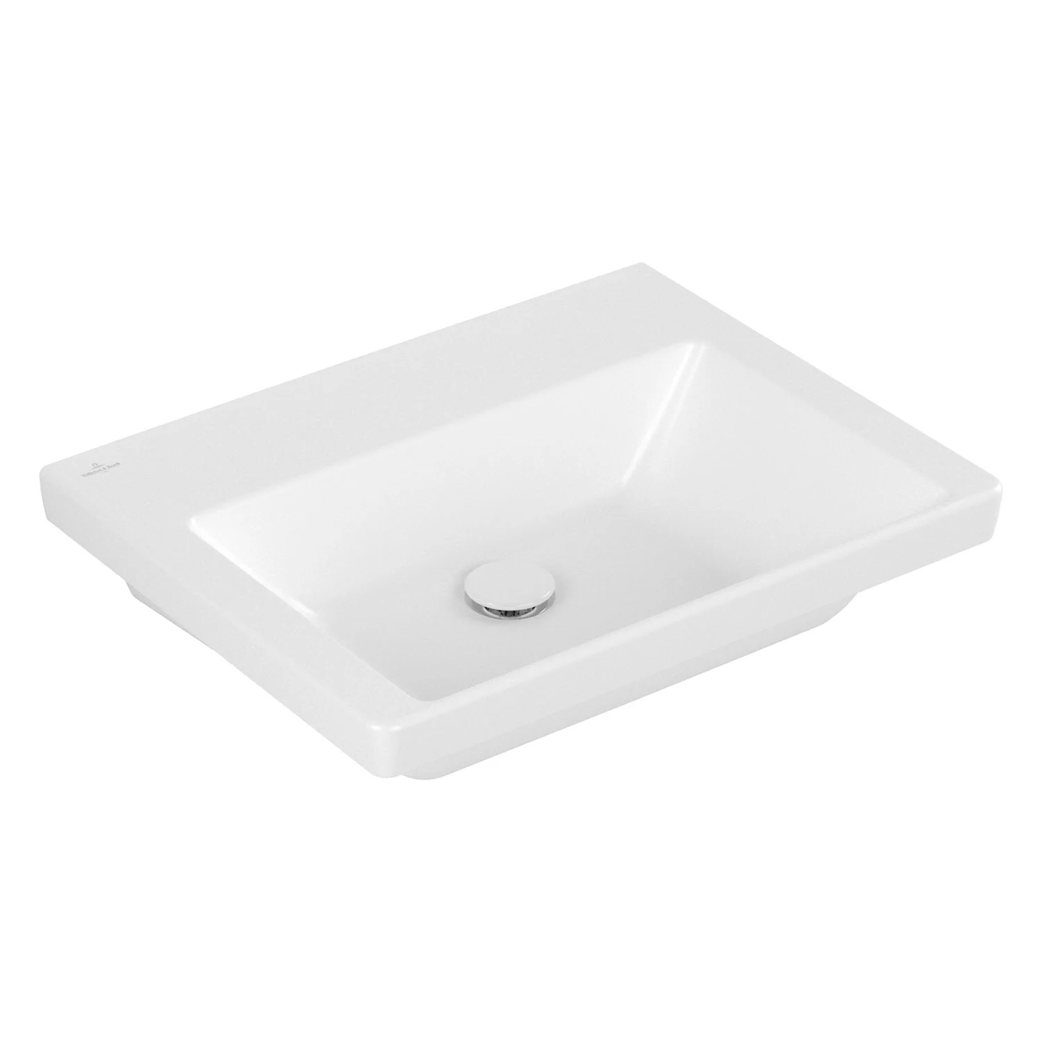 Umywalka widok z boku bez baterii w bieli, Villeroy & Boch