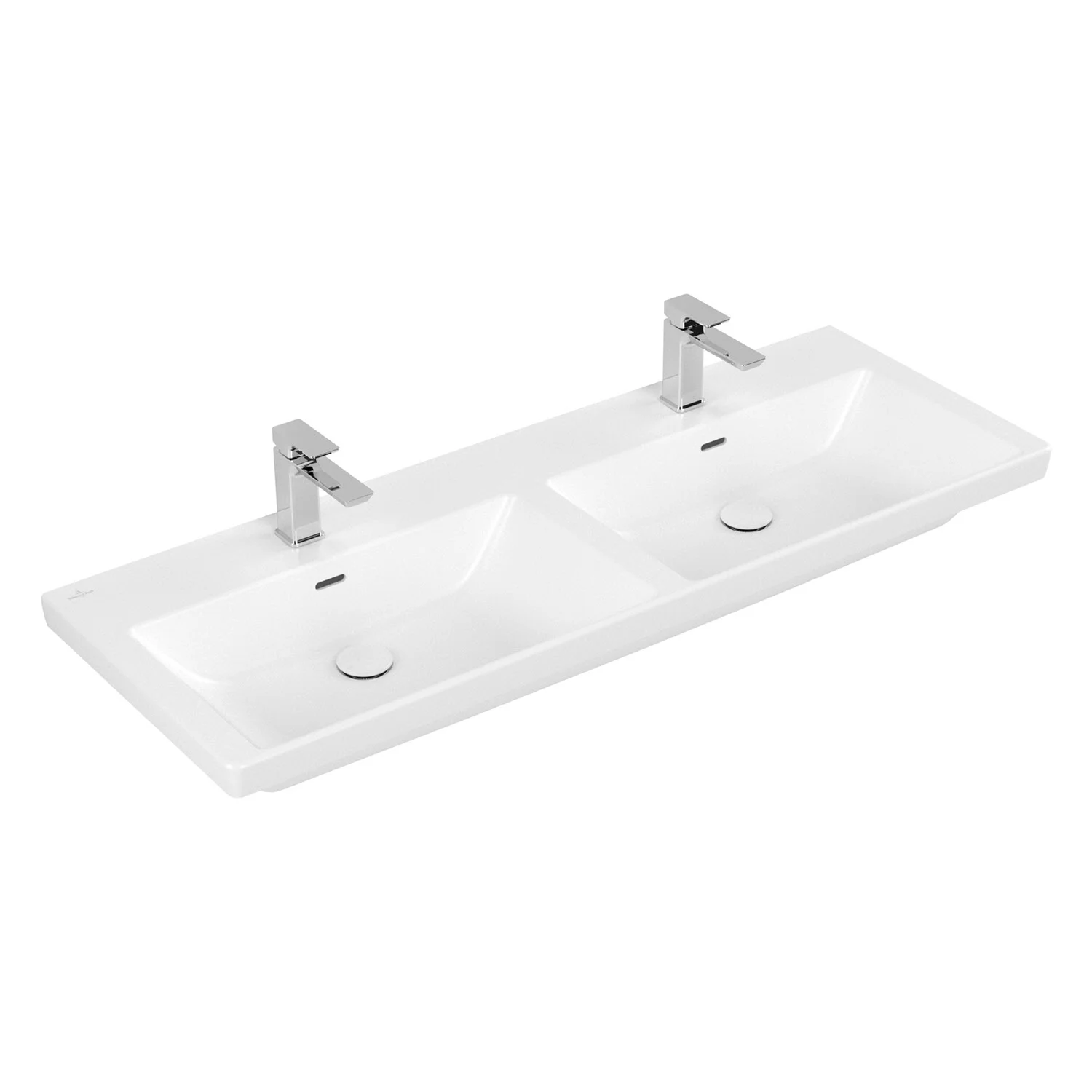 Villeroy & Boch Subway 3.0 Schrank-Doppelwaschtisch 130 cm, mit 2 Hahnlöchern, mit Überlauf Bild 2