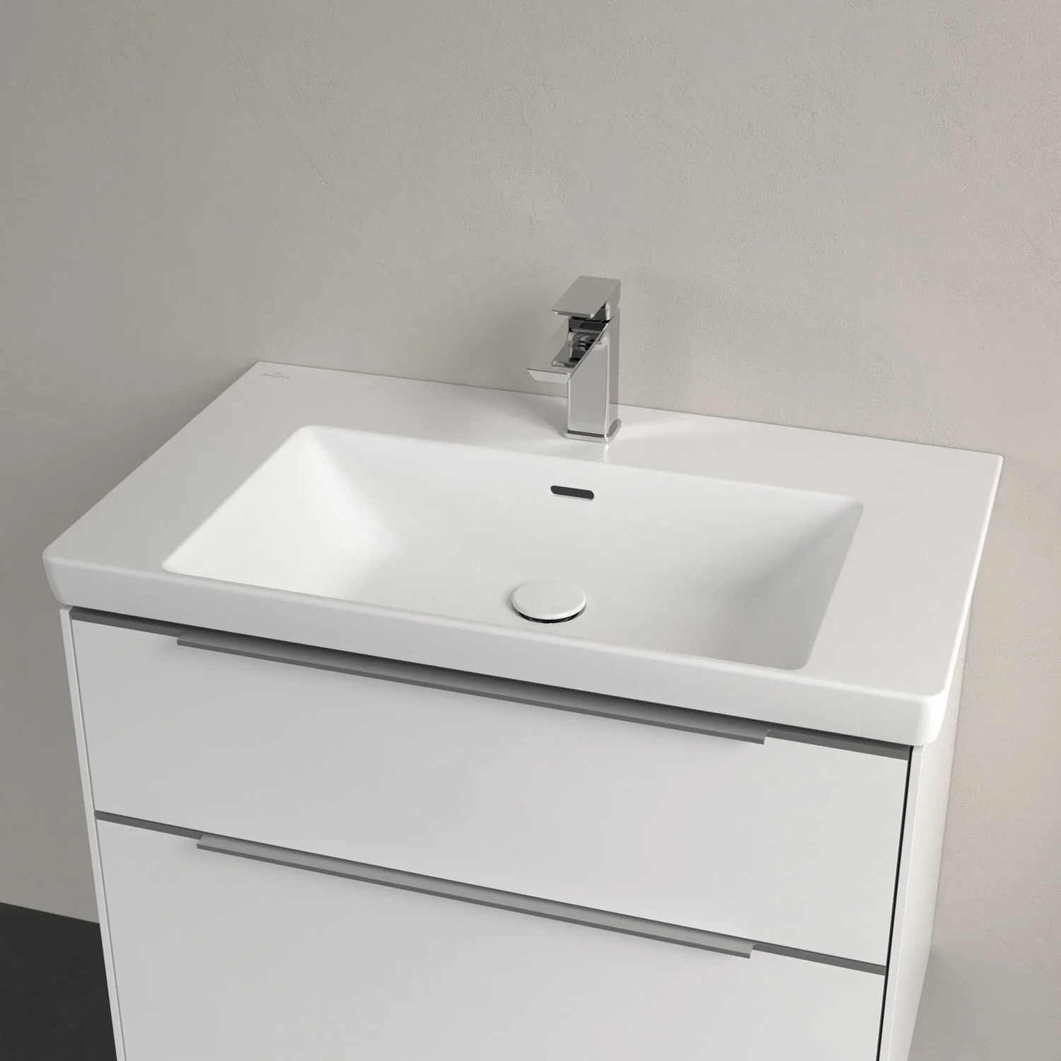 Villeroy & Boch Subway 3.0 Schrankwaschtisch 80 cm, mit 1 Hahnloch, mit Überlauf