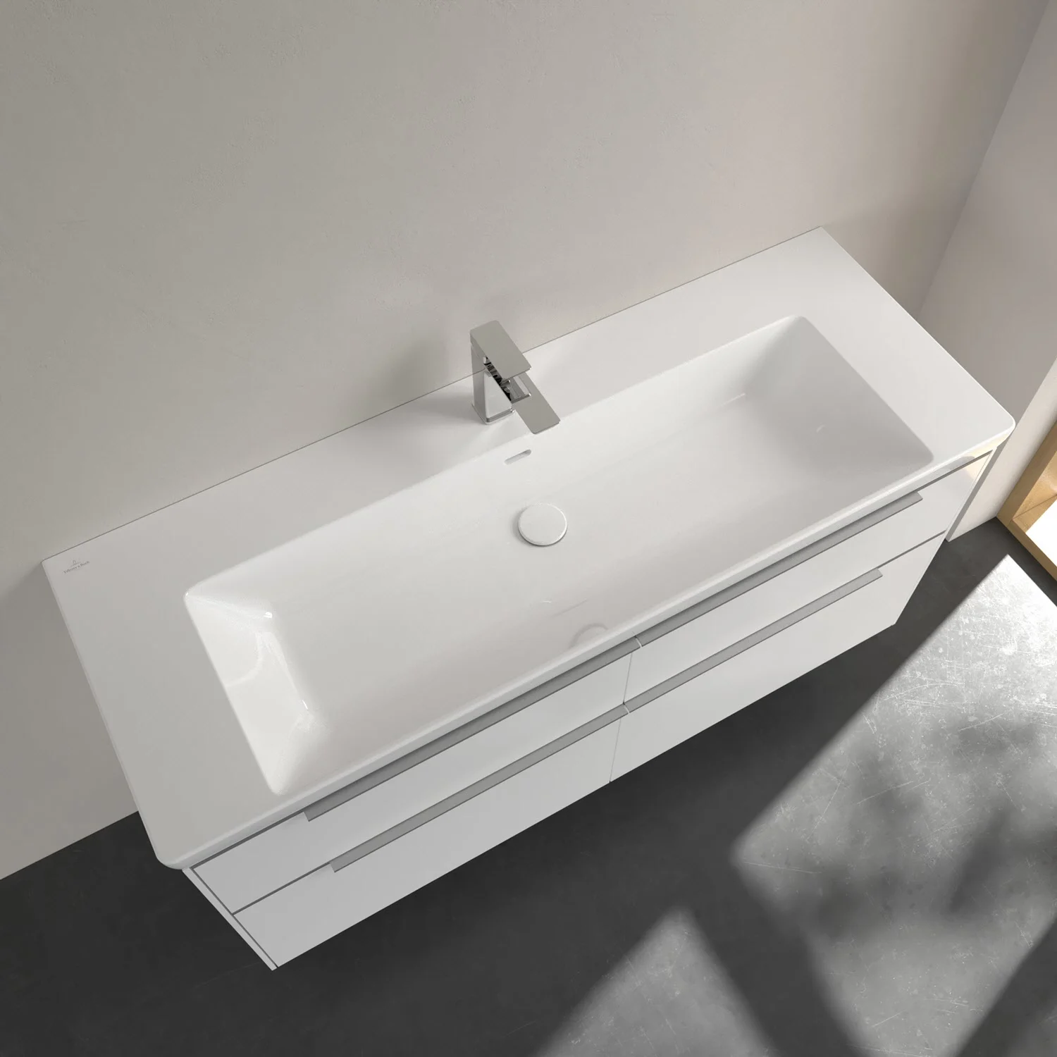 Villeroy & Boch Subway 3.0 Schrankwaschtisch 130 cm, mit 1 Hahnloch, mit Überlauf