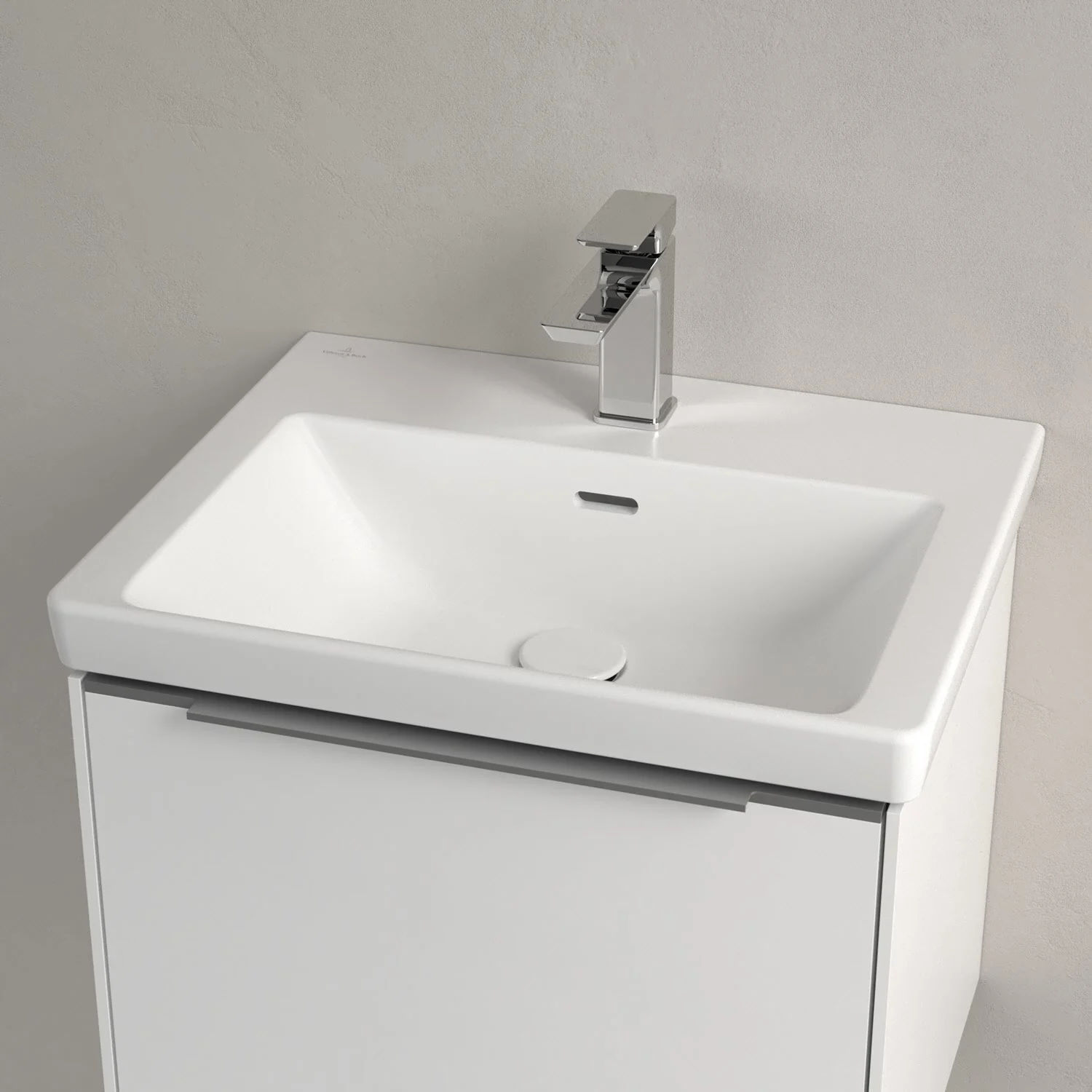 Umywalka z baterią w zbliżeniu, Villeroy & Boch