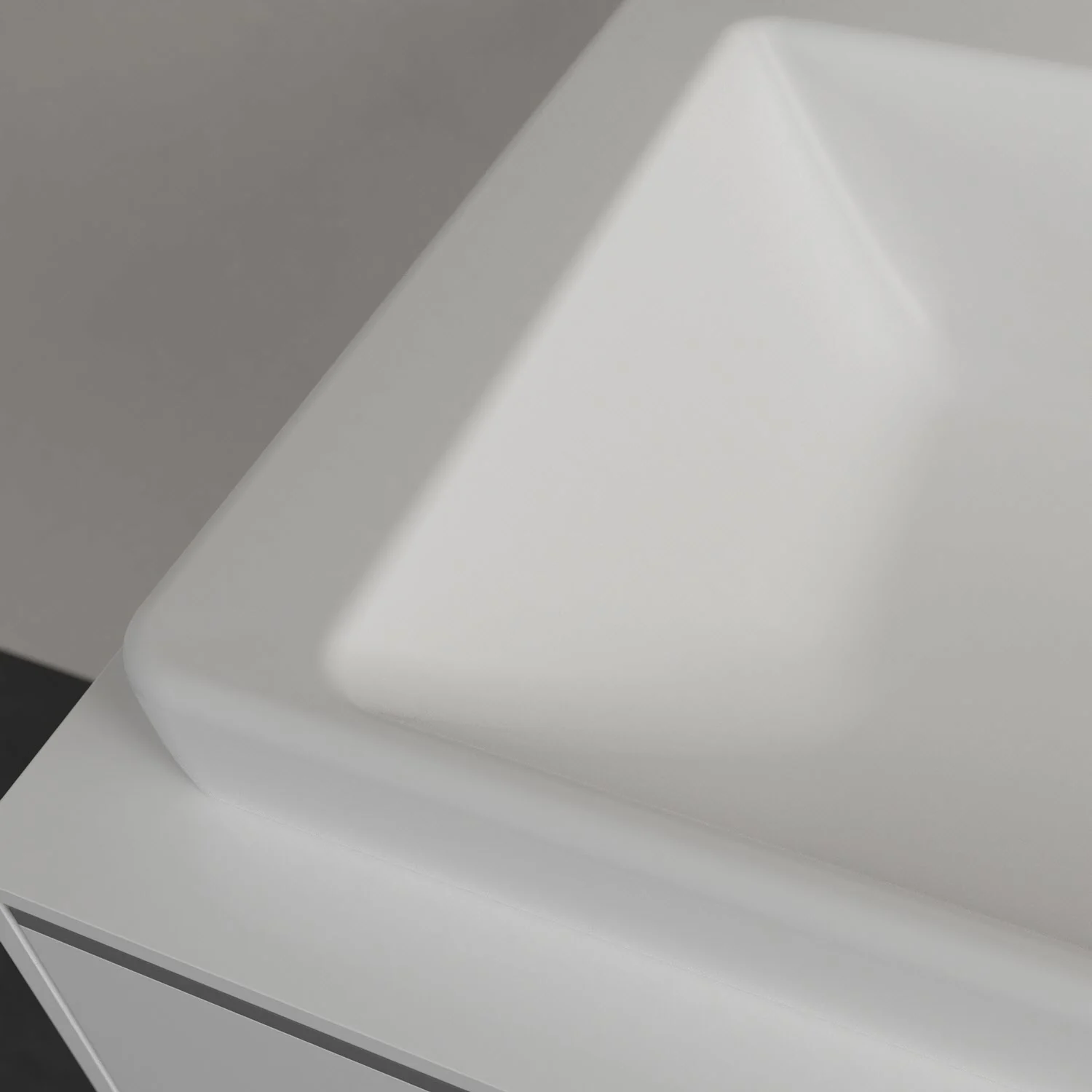 Zbliżenie białej umywalki, Villeroy & Boch