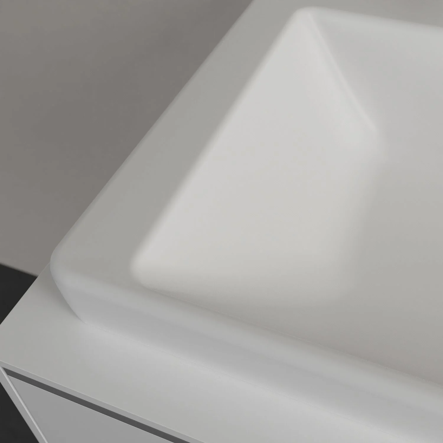 Zbliżenie białej umywalki, Villeroy & Boch