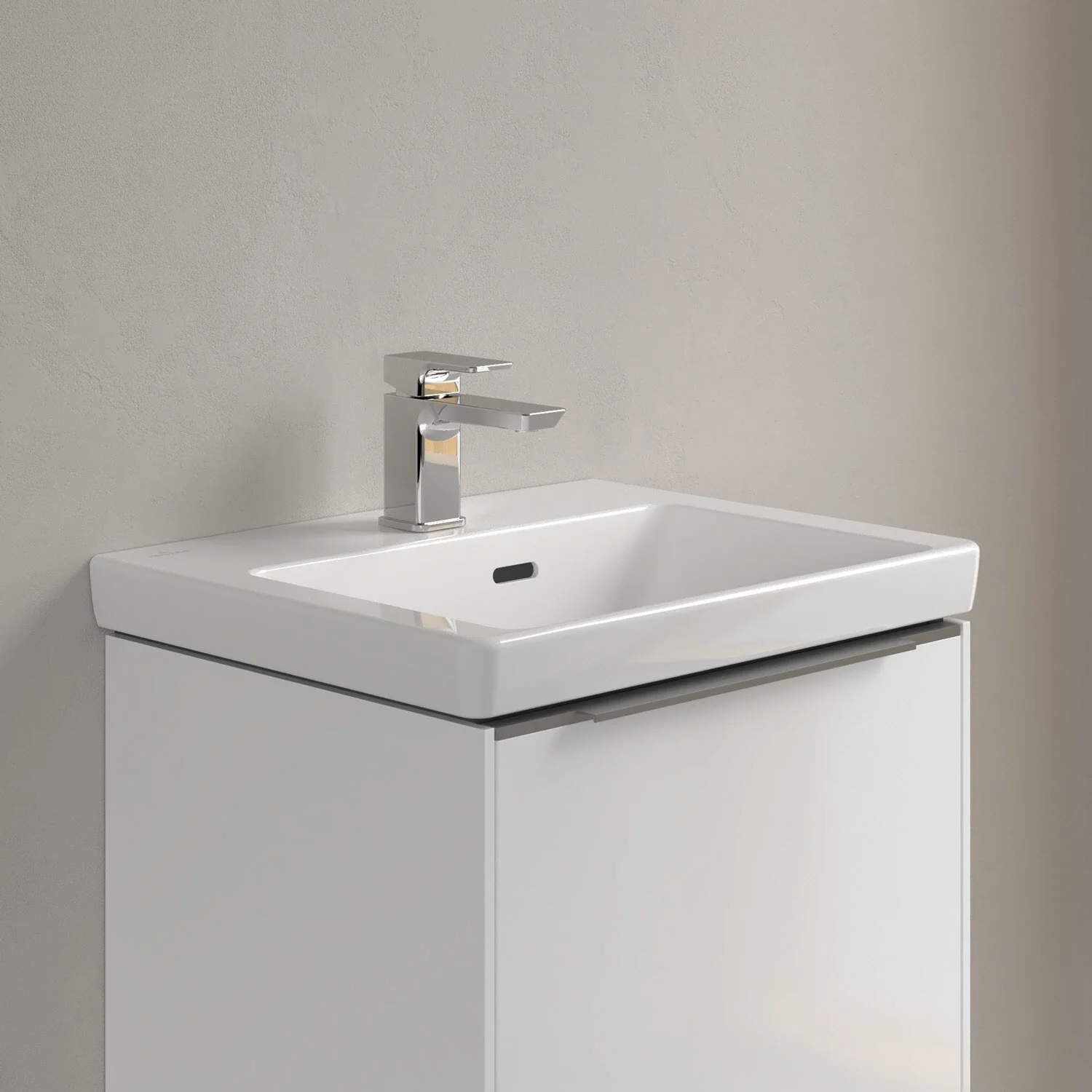 Umywalka z baterią w zbliżeniu, Villeroy & Boch
