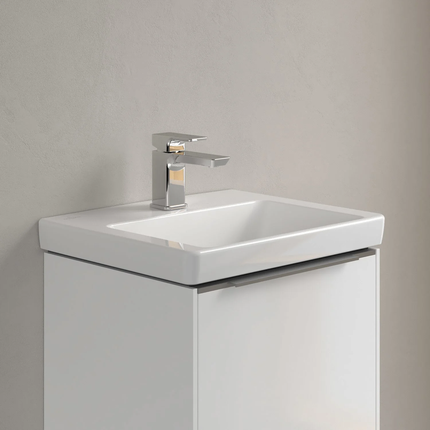 Umywalka z szafką w zbliżeniu, Villeroy & Boch