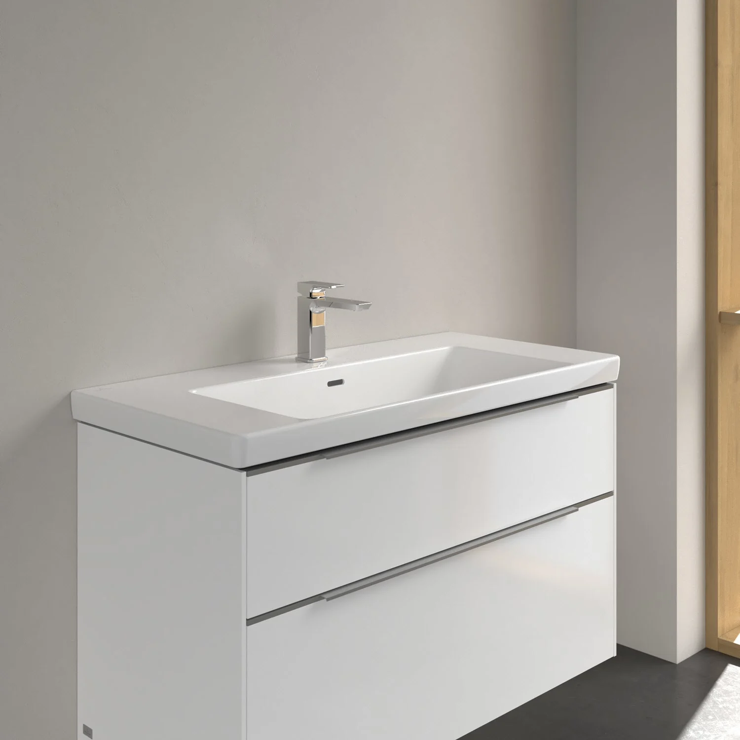 Villeroy & Boch Subway 3.0 Schrankwaschtisch 100 cm, mit 1 Hahnloch, mit Überlauf Bild 6