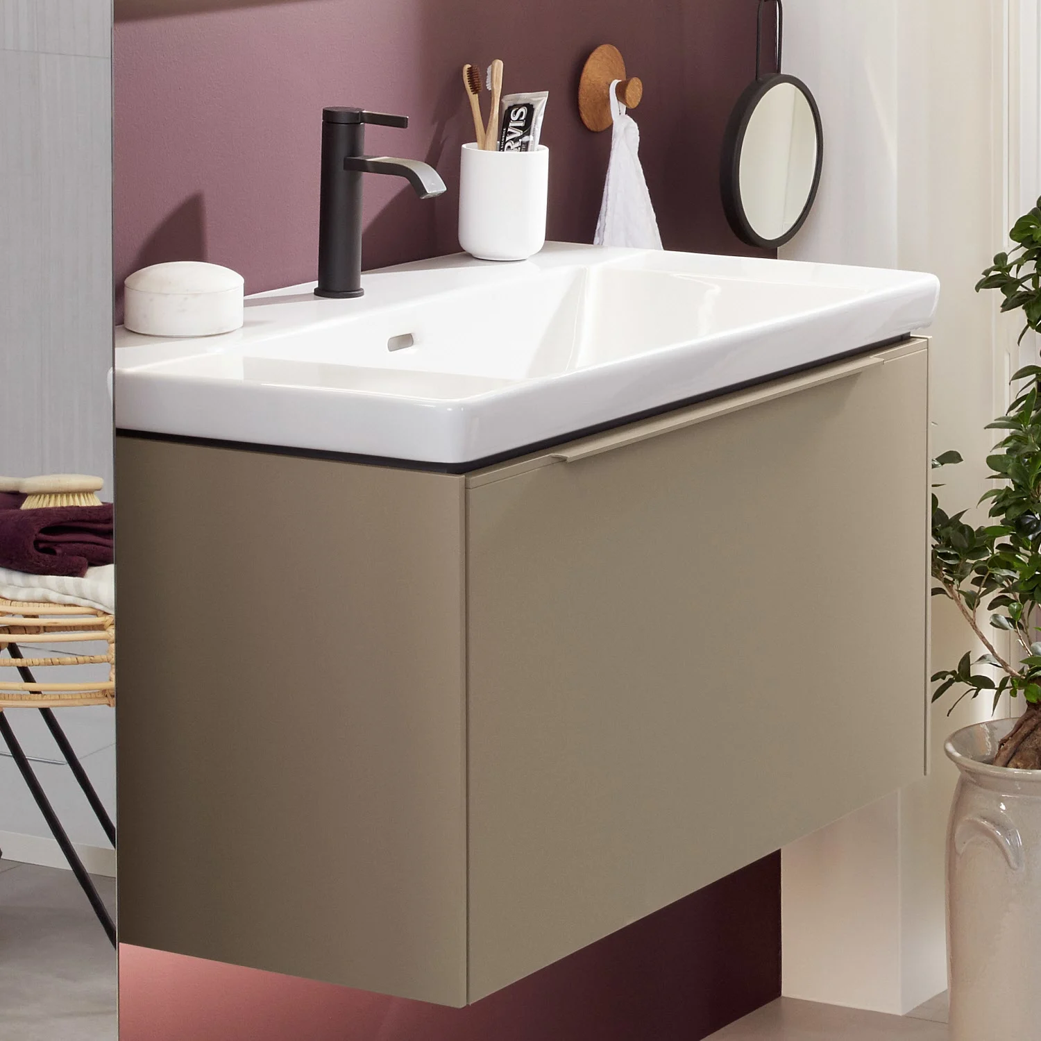 Villeroy & Boch Subway 3.0 Möbelset mit 1 Auszug, ohne Spiegel, 80 cm