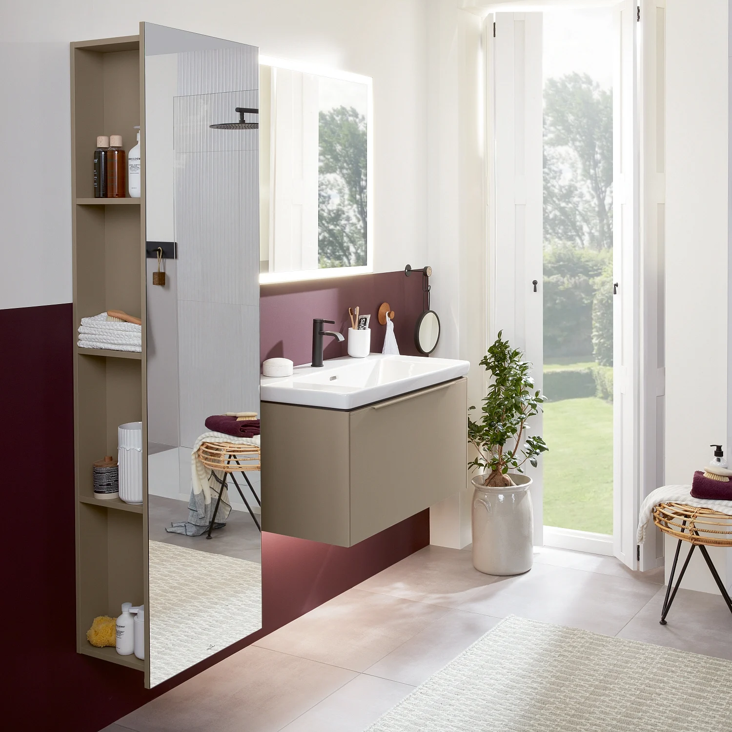 Villeroy & Boch Subway 3.0 Spiegelregal 45 x 170 cm mit Regalelement links