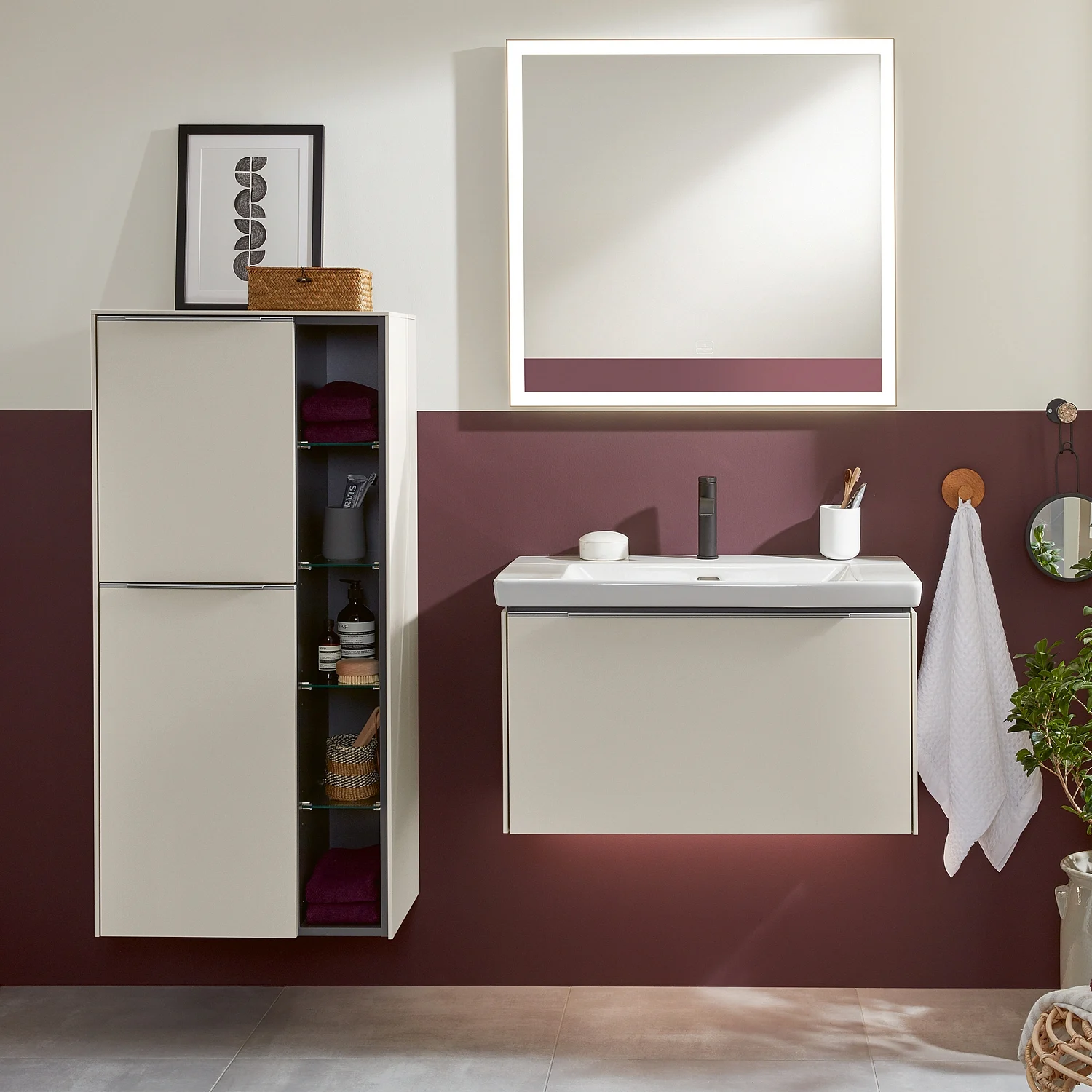 Villeroy & Boch Subway 3.0 Badspiegel mit Beleuchtung und Sensordimmer in 80 x 75 cm - weiß matt Bild 7