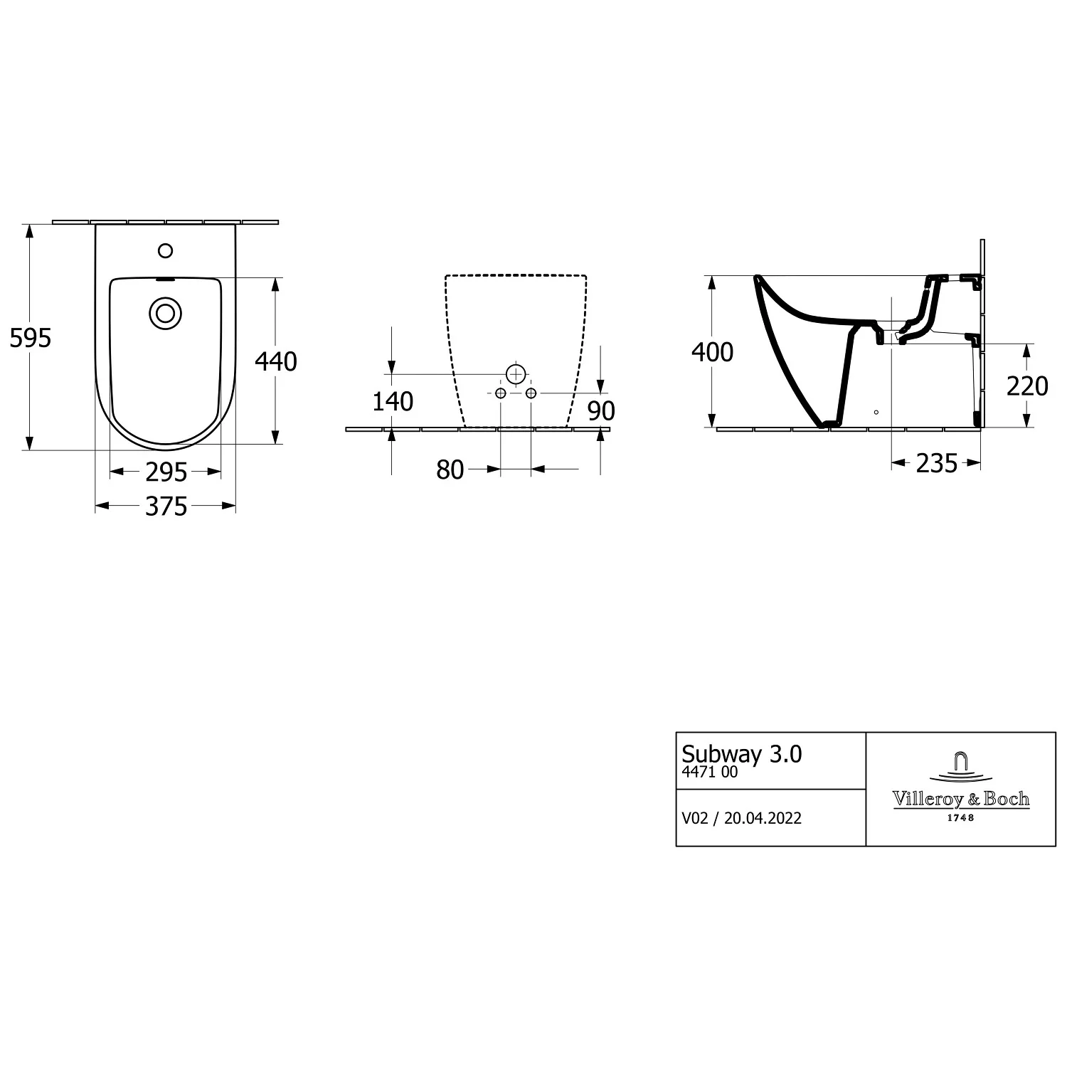 Villeroy & Boch Subway 3.0 Bidet, bodenstehend Bild 5