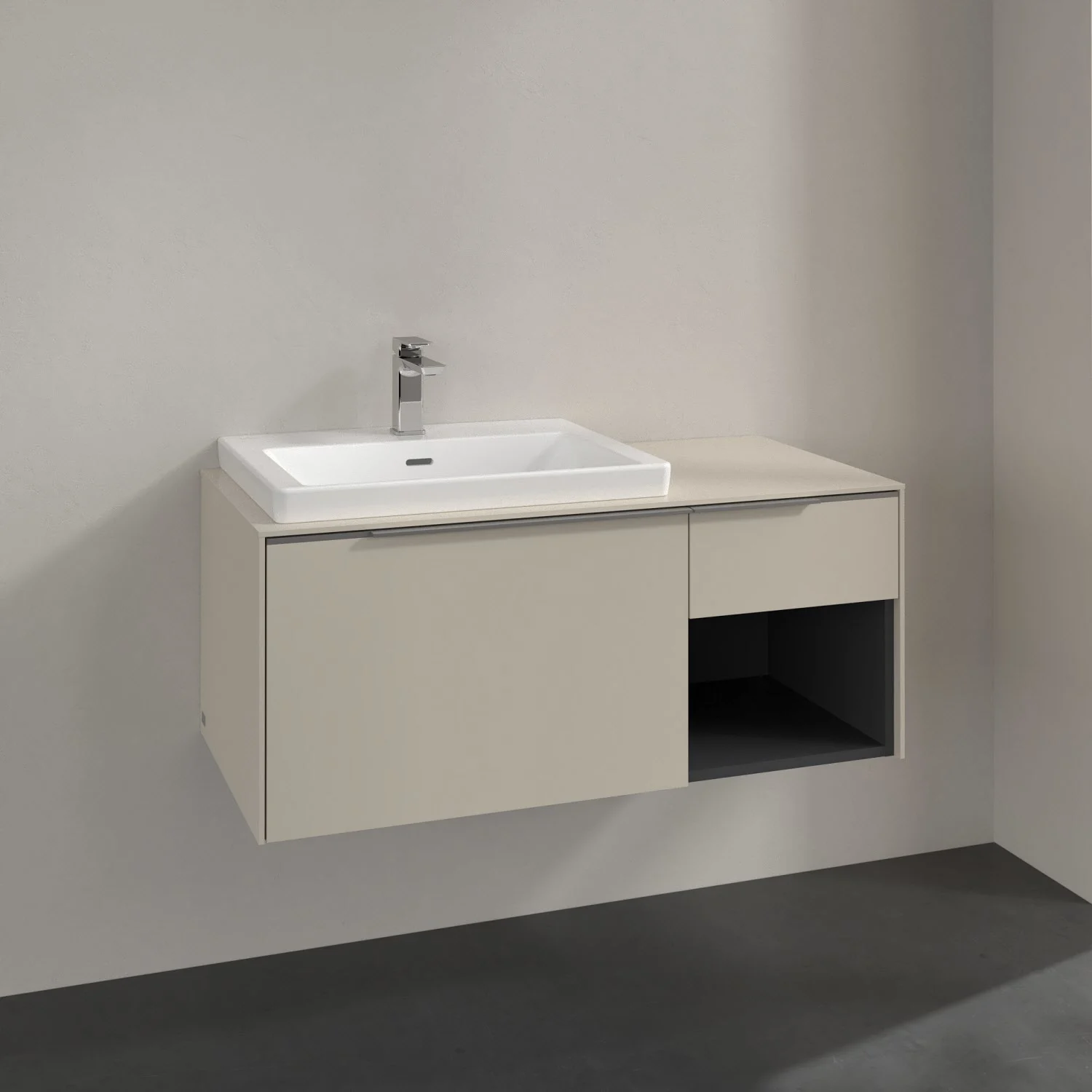 Umywalka z szafką w beżu, Villeroy & Boch