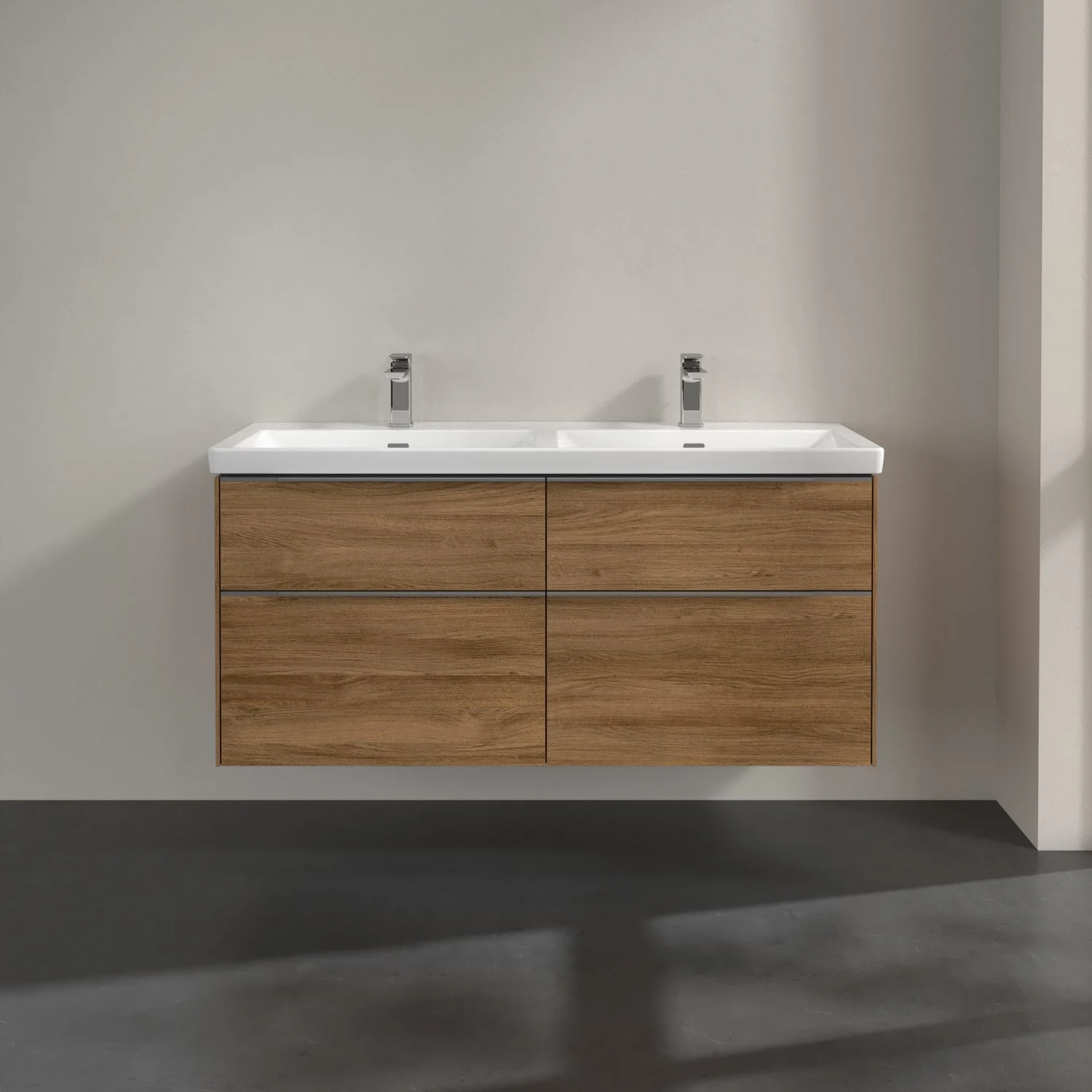 Villeroy & Boch Subway 3.0 Waschtischunterschrank 127,2 cm, 4 Auszüge, ohne LED-Beleuchtung, für Doppel-Waschtisch Bild 3