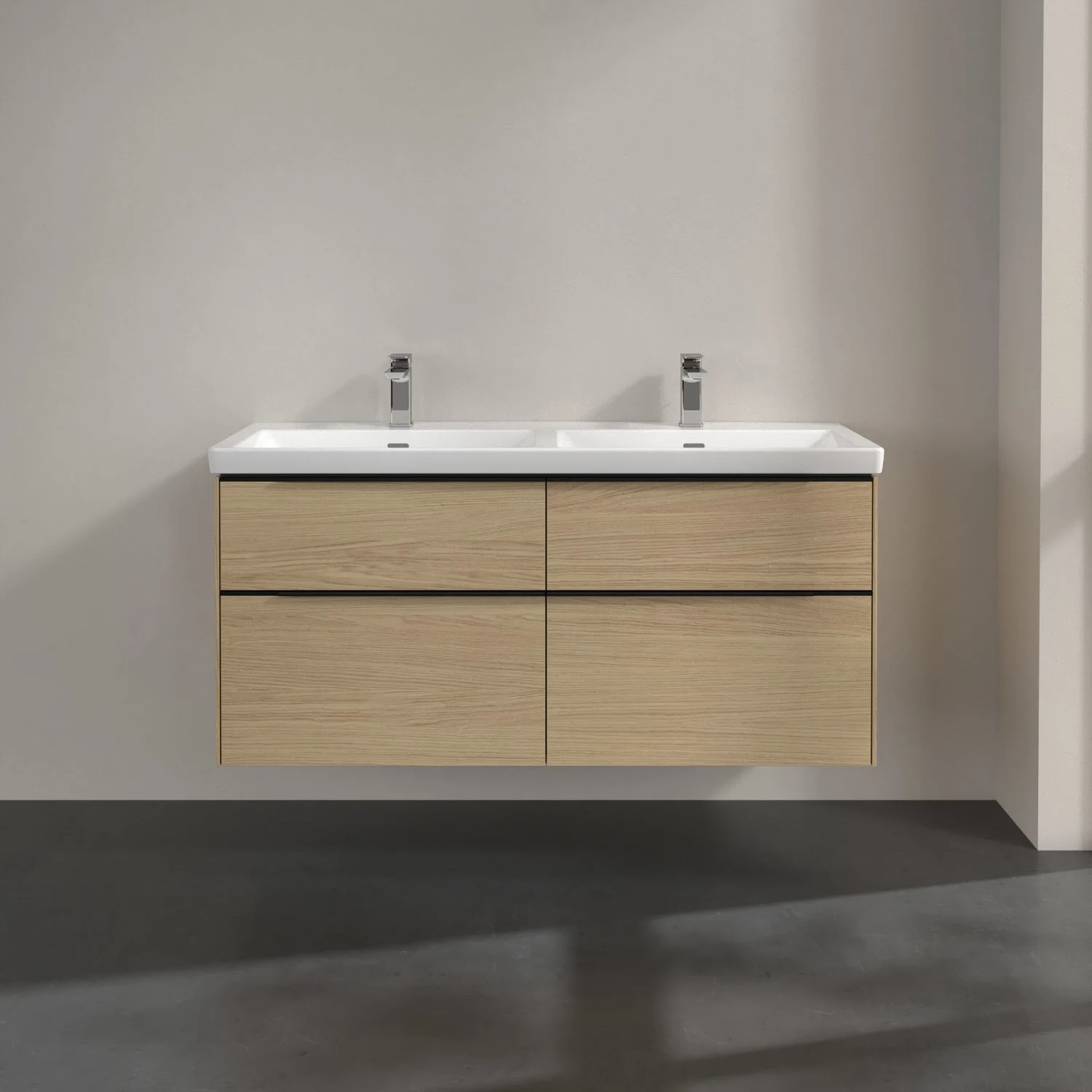 Villeroy & Boch Subway 3.0 Waschtischunterschrank 127,2 cm, 4 Auszüge, ohne LED-Beleuchtung, für Doppel-Waschtisch Bild 3