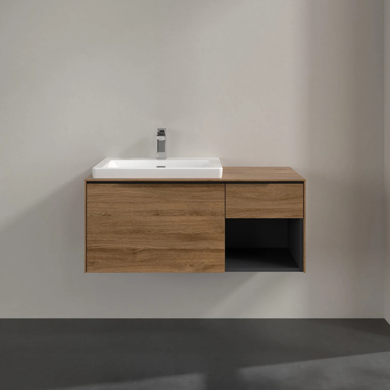 Umywalka z szafką w wykończeniu drewnianym, Villeroy & Boch