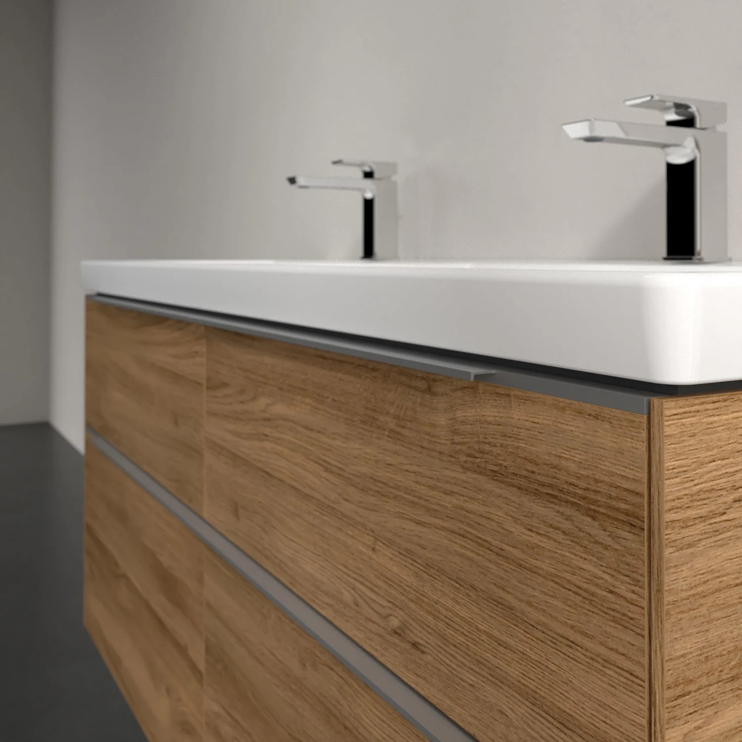 Villeroy & Boch Subway 3.0 Waschtischunterschrank 127,2 cm, 4 Auszüge, ohne LED-Beleuchtung, für Doppel-Waschtisch Bild 6