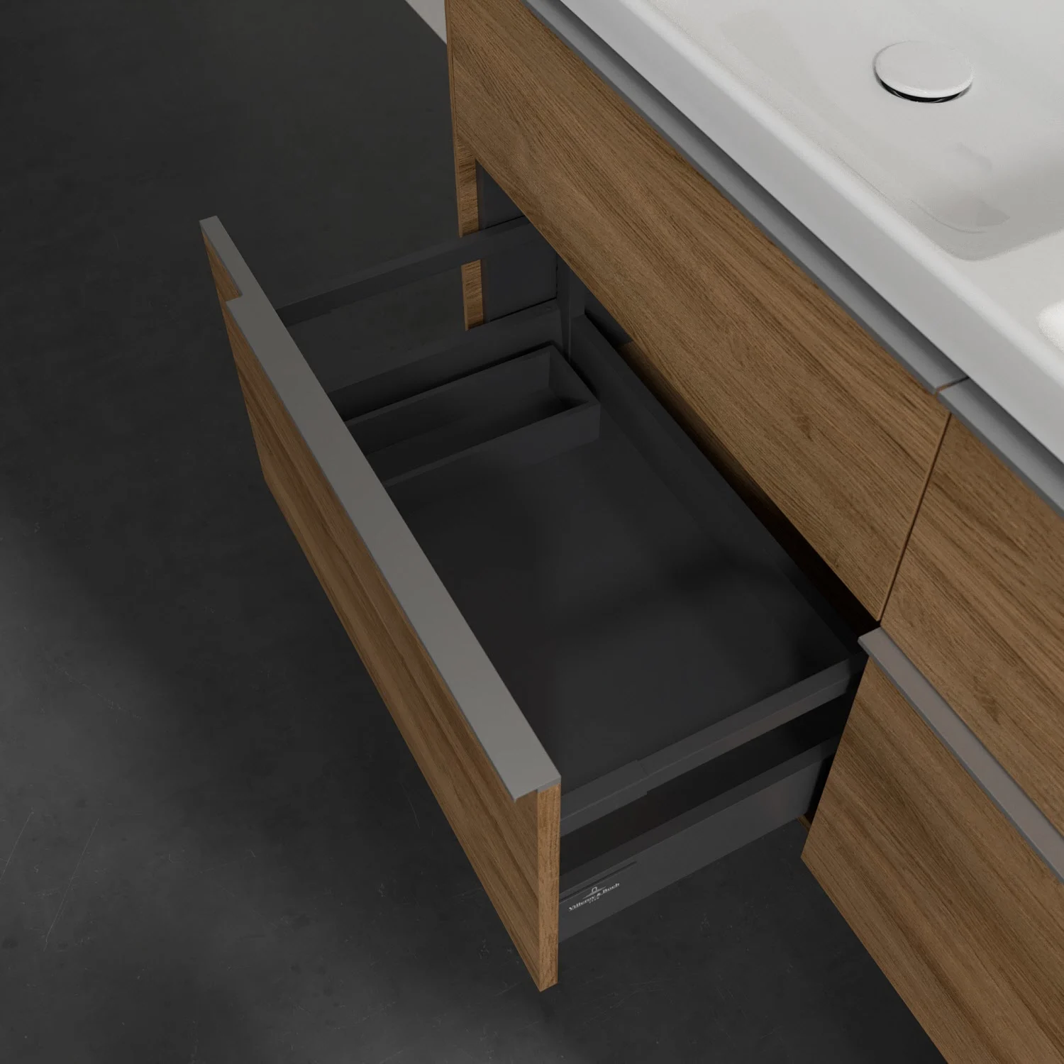 Villeroy & Boch Subway 3.0 Waschtischunterschrank 127,2 cm, 4 Auszüge, ohne LED-Beleuchtung, für Doppel-Waschtisch Bild 7