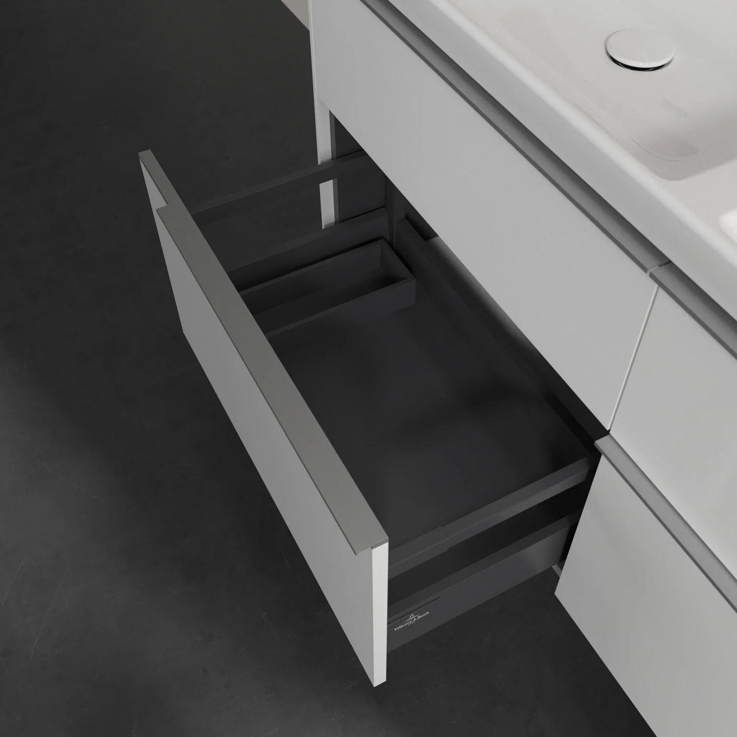 Villeroy & Boch Subway 3.0 Waschtischunterschrank 127,2 cm, 4 Auszüge, ohne LED-Beleuchtung, für Doppel-Waschtisch Bild 7