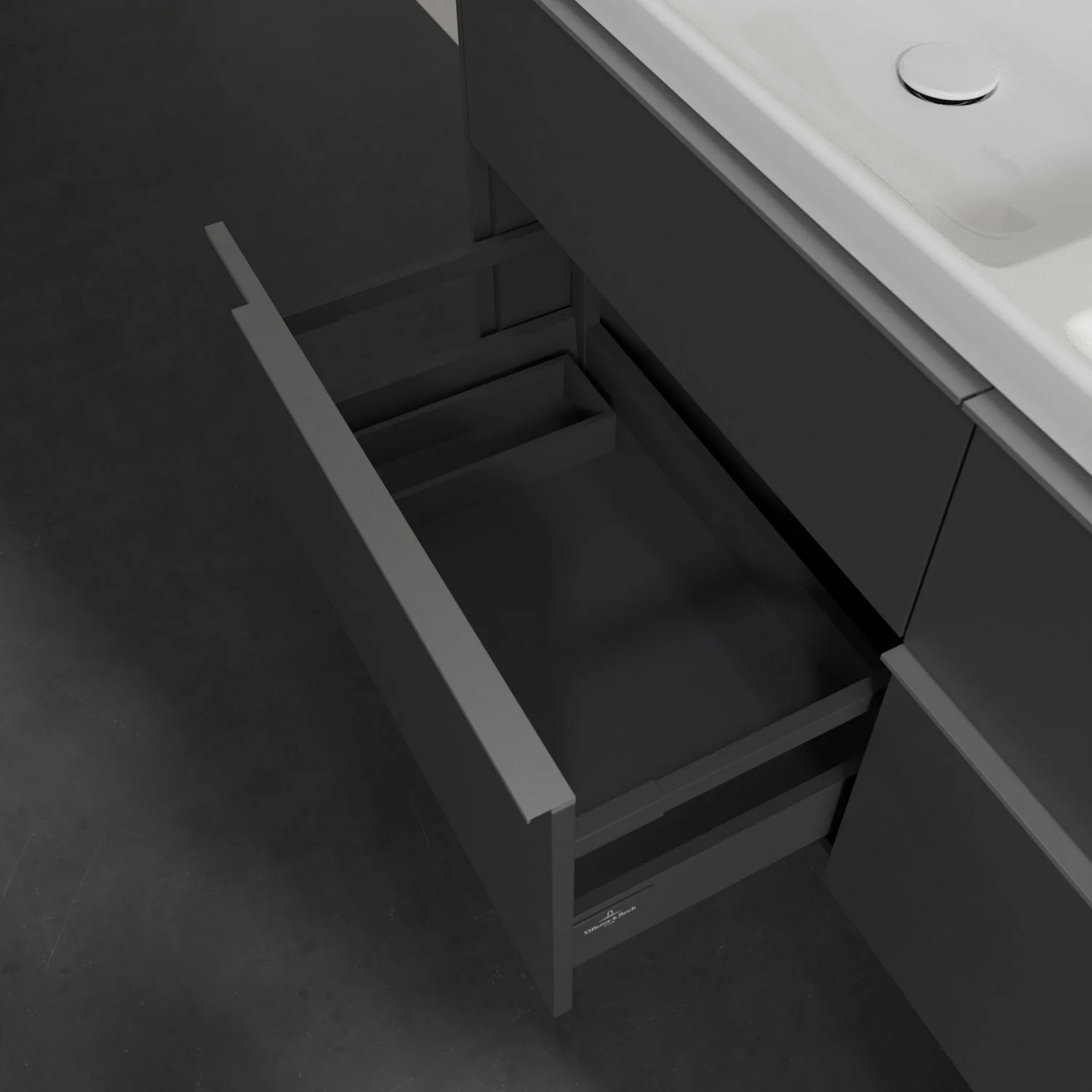Villeroy & Boch Subway 3.0 Waschtischunterschrank 127,2 cm, 4 Auszüge, ohne LED-Beleuchtung, für Doppel-Waschtisch Bild 7