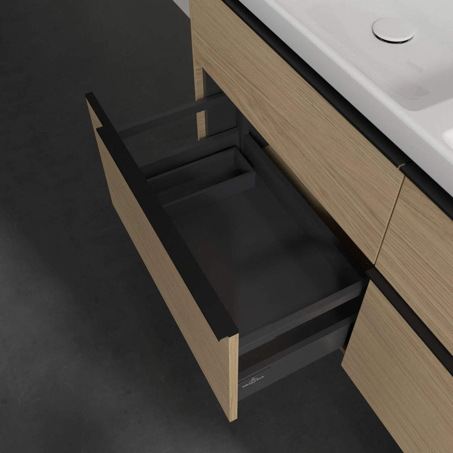 Villeroy & Boch Subway 3.0 Waschtischunterschrank 127,2 cm, 4 Auszüge, ohne LED-Beleuchtung, für Doppel-Waschtisch Bild 7