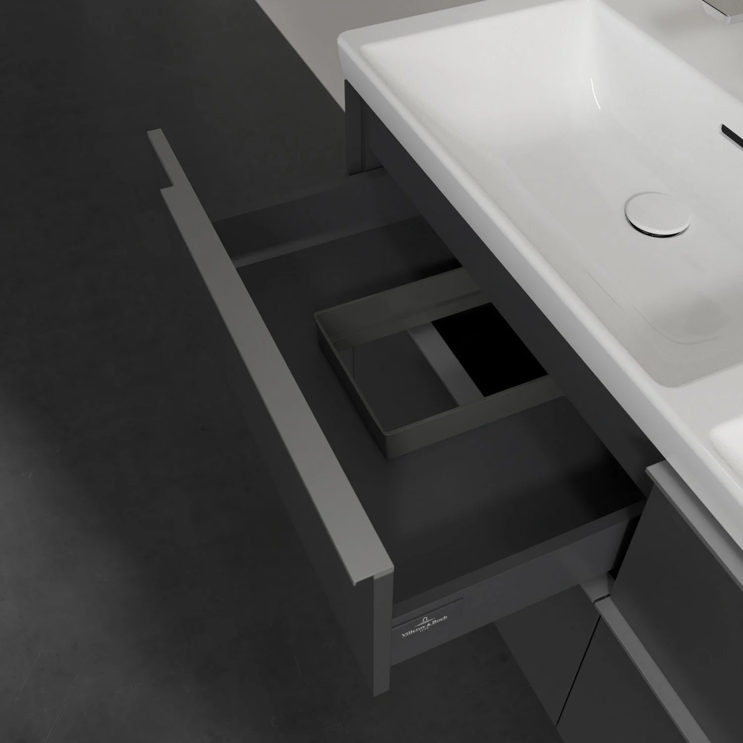 Villeroy & Boch Subway 3.0 Waschtischunterschrank 127,2 cm, 4 Auszüge, ohne LED-Beleuchtung, für Doppel-Waschtisch Bild 8