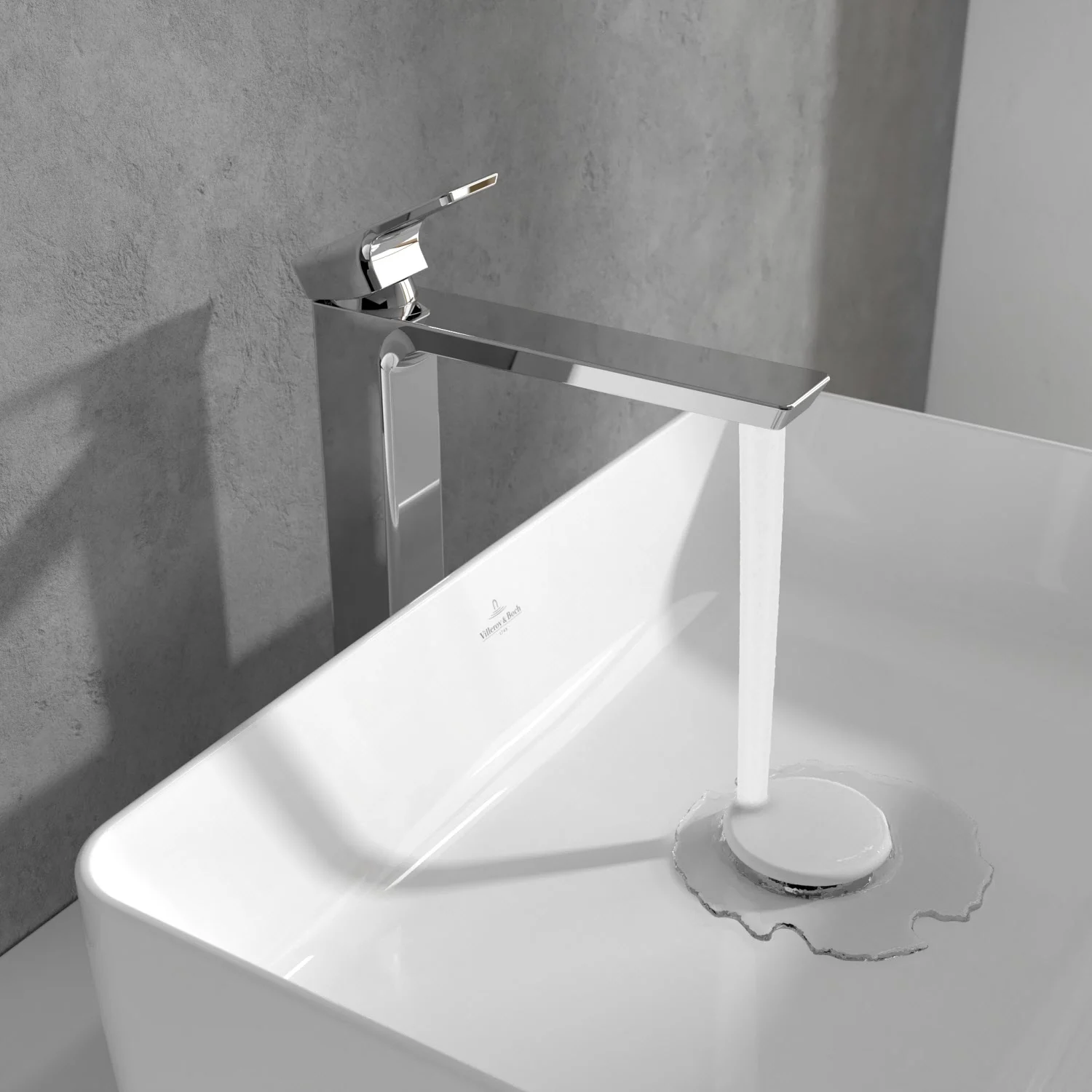 Chromowana bateria z bieżącą wodą nad zlewem, Villeroy & Boch