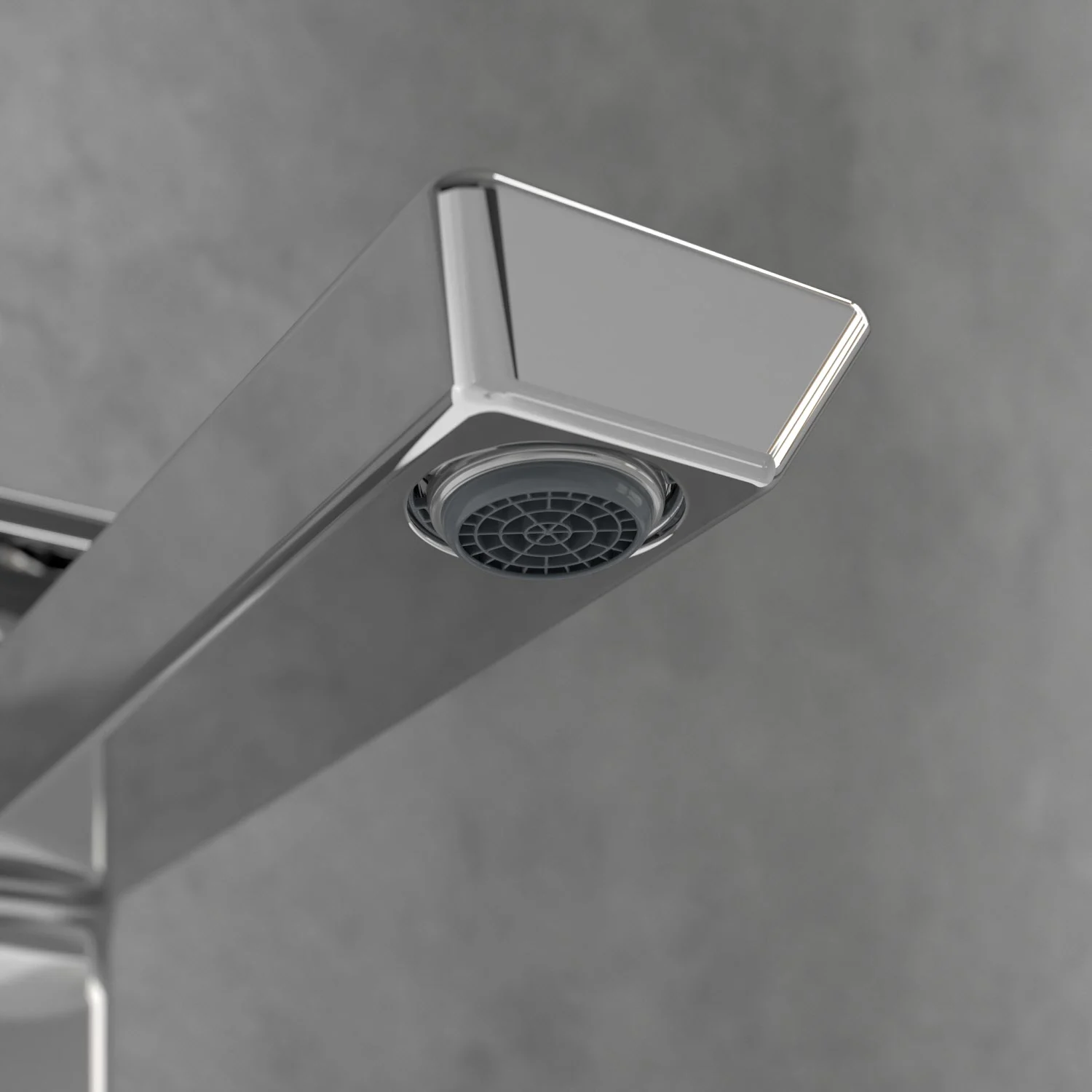 Zbliżenie chromowanej baterii, Villeroy & Boch