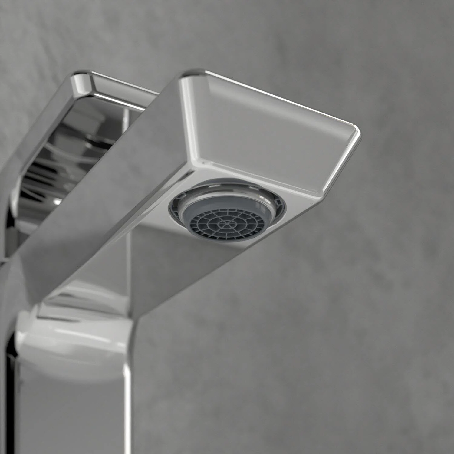 Zbliżenie chromowanej baterii, Villeroy & Boch