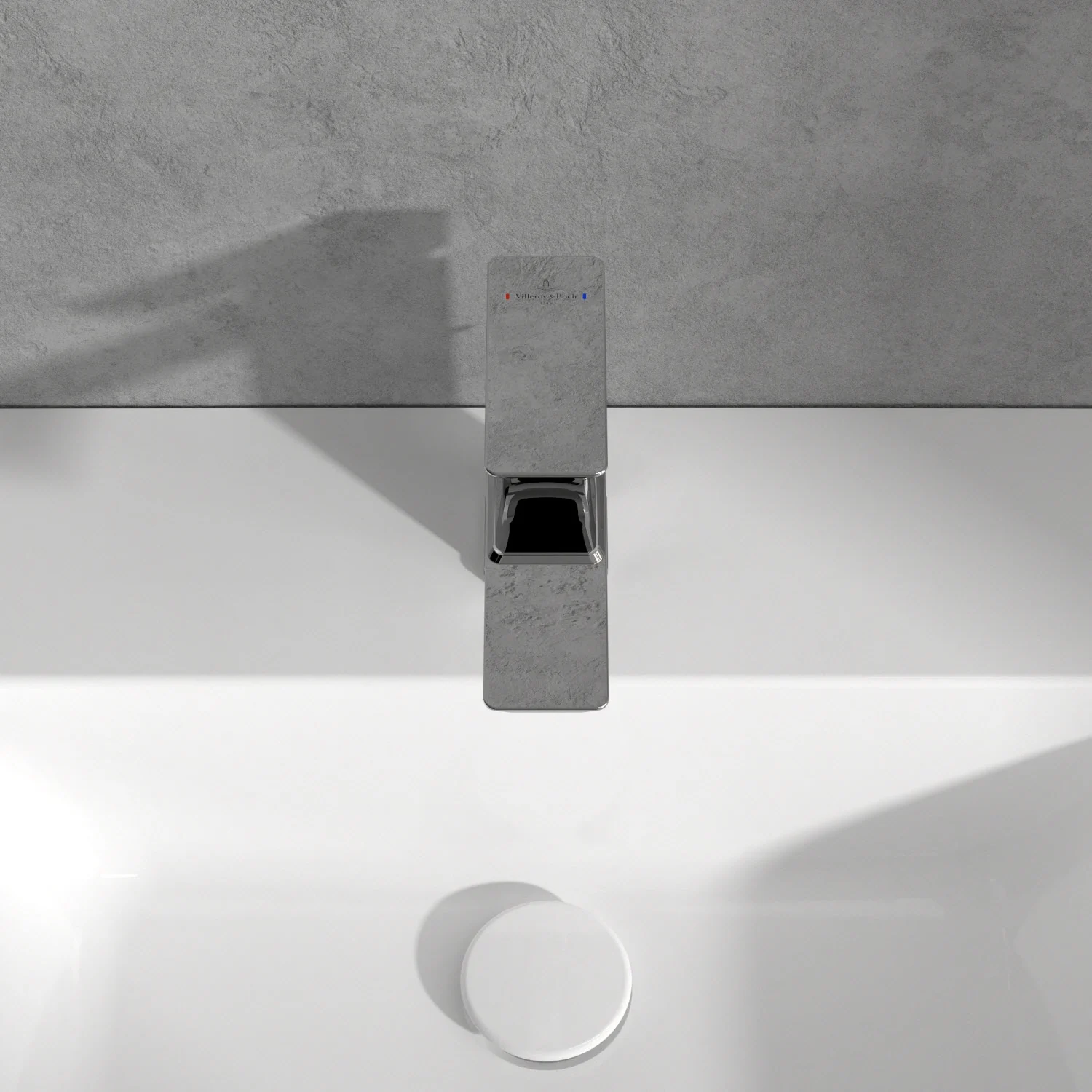 Widok z góry chromowanej baterii, Villeroy & Boch
