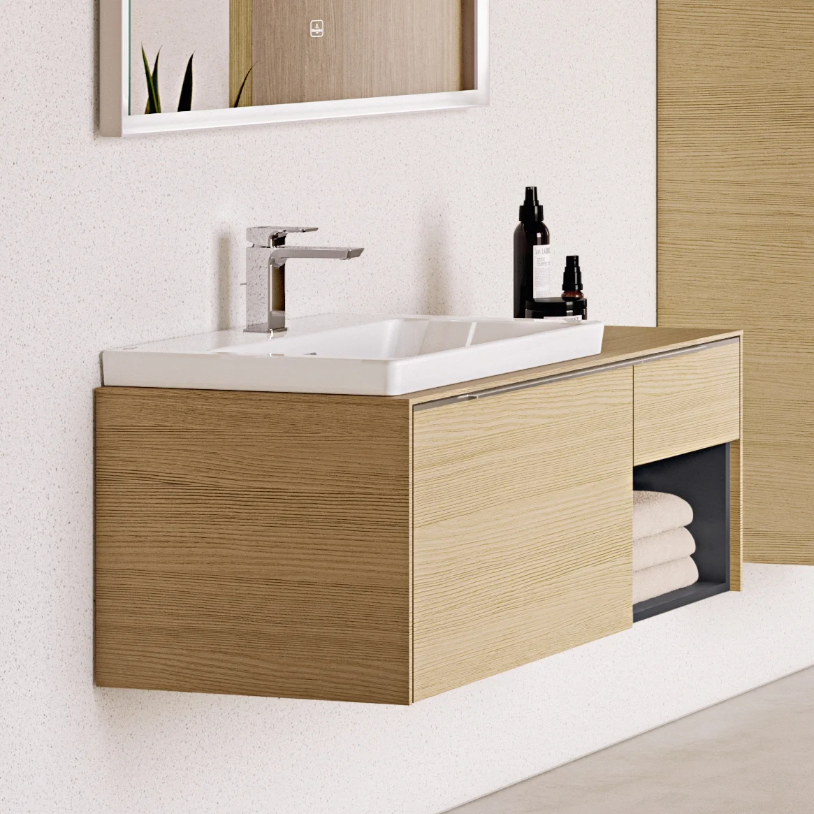 Toaletka z baterią i drewnianą szafką, Villeroy & Boch