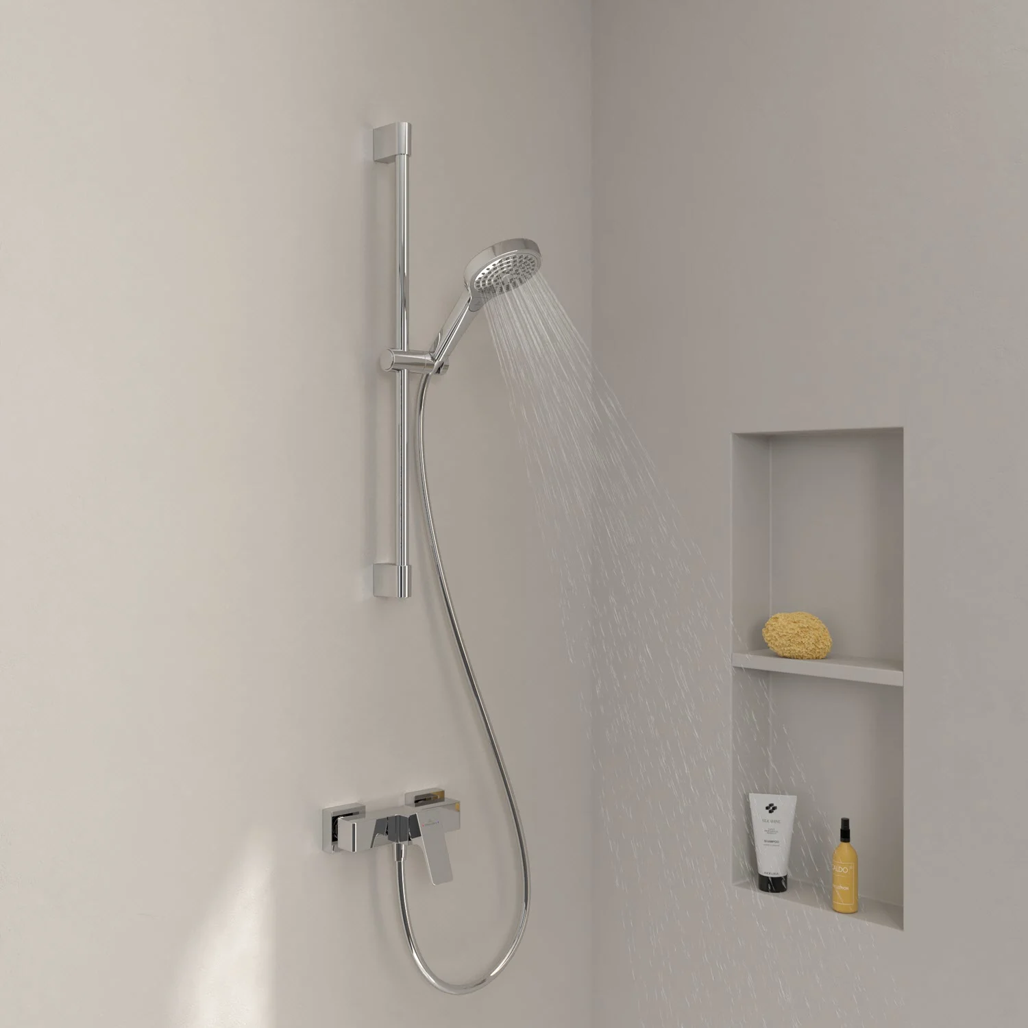 Villeroy & Boch Taro Duschgarnitur mit Brausestange, Handbrause und Aufputz-Duscharmatur Bild 8