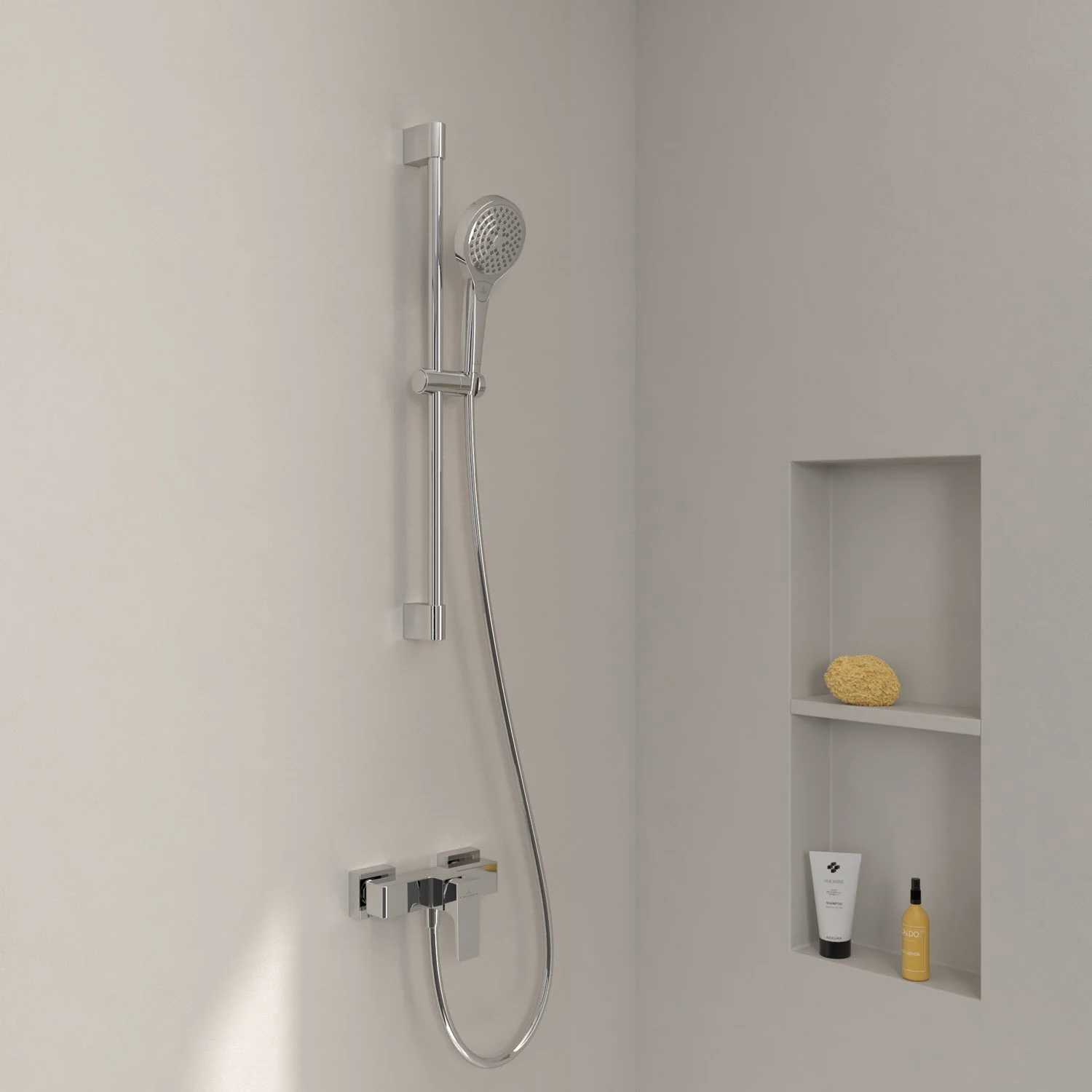 Villeroy & Boch Taro Duschgarnitur mit Brausestange, Handbrause und Aufputz-Duscharmatur Bild 9