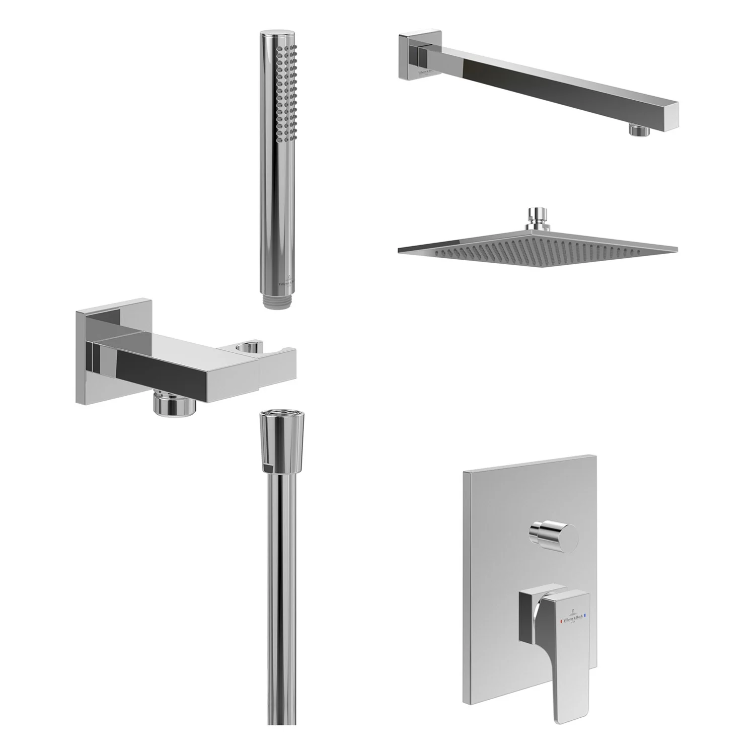 Villeroy & Boch Taro Duschsystem mit Brausehalter, Stabhandbrause und UP-Einhebel-Armatur Bild 2