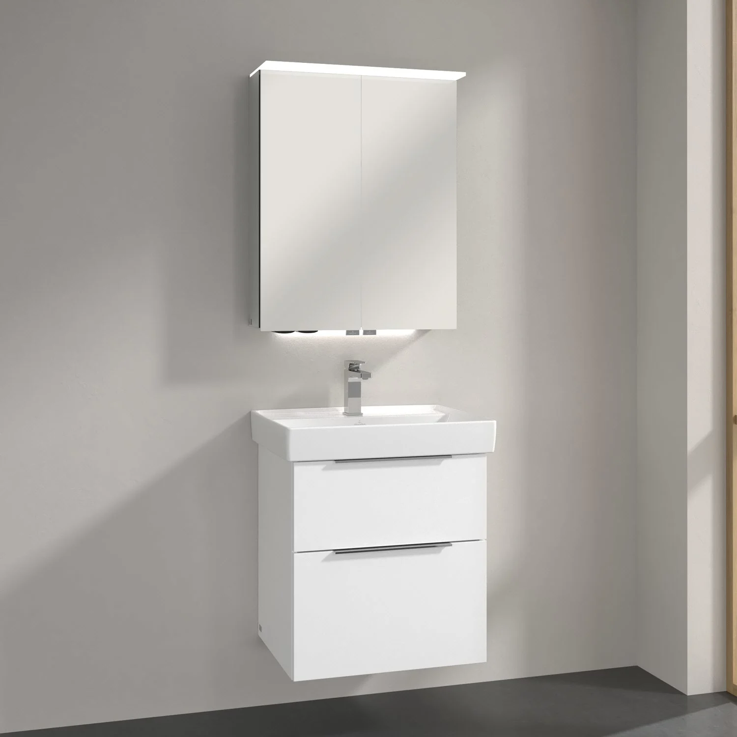 Villeroy & Boch Taro Spiegelschrank 60,7 cm mit 2 Türen, Lichtsegel, Waschplatzbeleuchtung und Vergrößerungsspiegel Bild 13