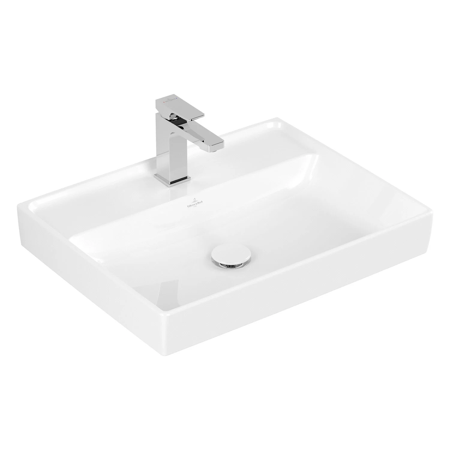 Villeroy & Boch Taro Waschtisch 60 cm mit CeramicPlus Beschichtung, 1 Hahnloch, ohne Überlauf Bild 2