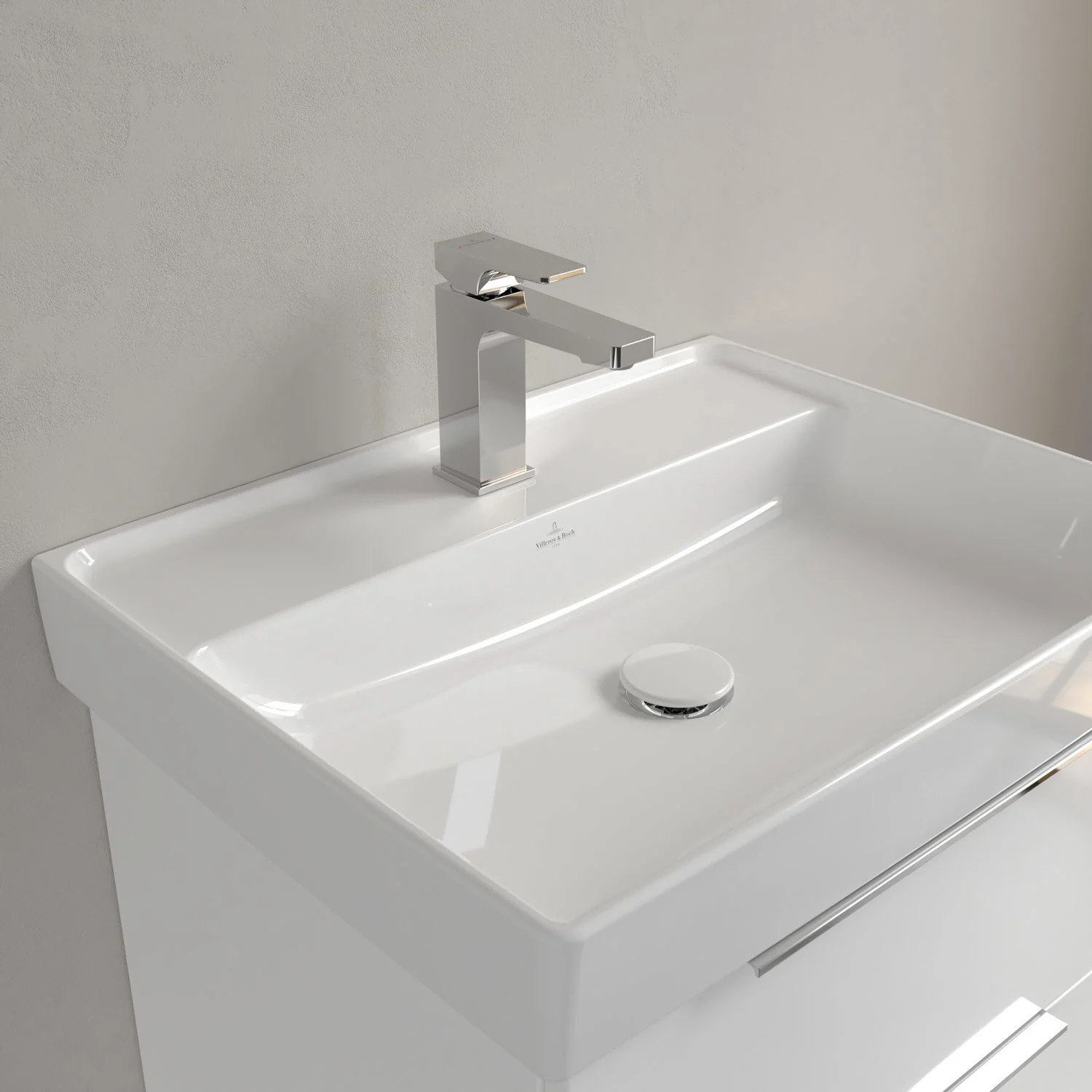Villeroy & Boch Taro Waschtisch 60 cm mit CeramicPlus Beschichtung, 1 Hahnloch, ohne Überlauf Bild 6